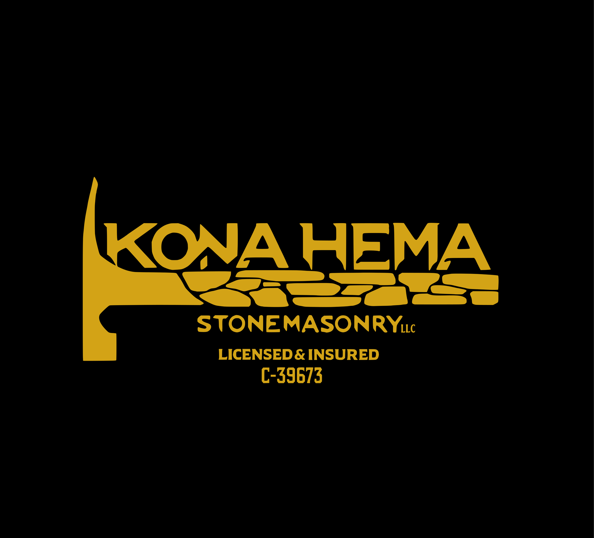 Traditional Hawaiian dry-stack stonework by Kona Hema Stonemasonry LLC on the Kona Coast of Hawaiʻi Island, using local basalt pōhaku and ʻuhau humu pōhaku craftsmanship to build structural retaining walls, custom rock wall entrance signs, cultural r