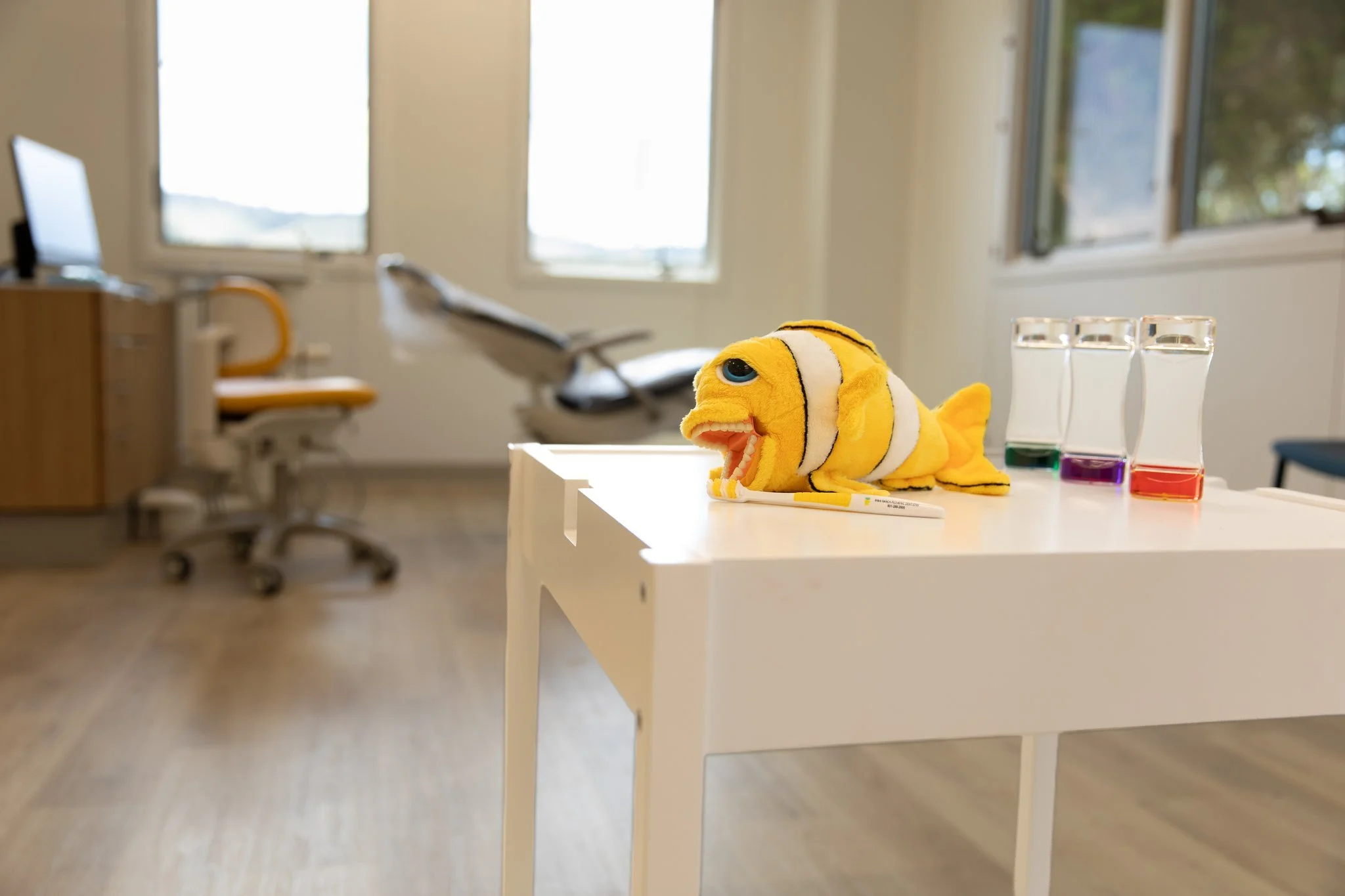 Kid-friendly toys and activities inside our Monterey pediatric dental office.