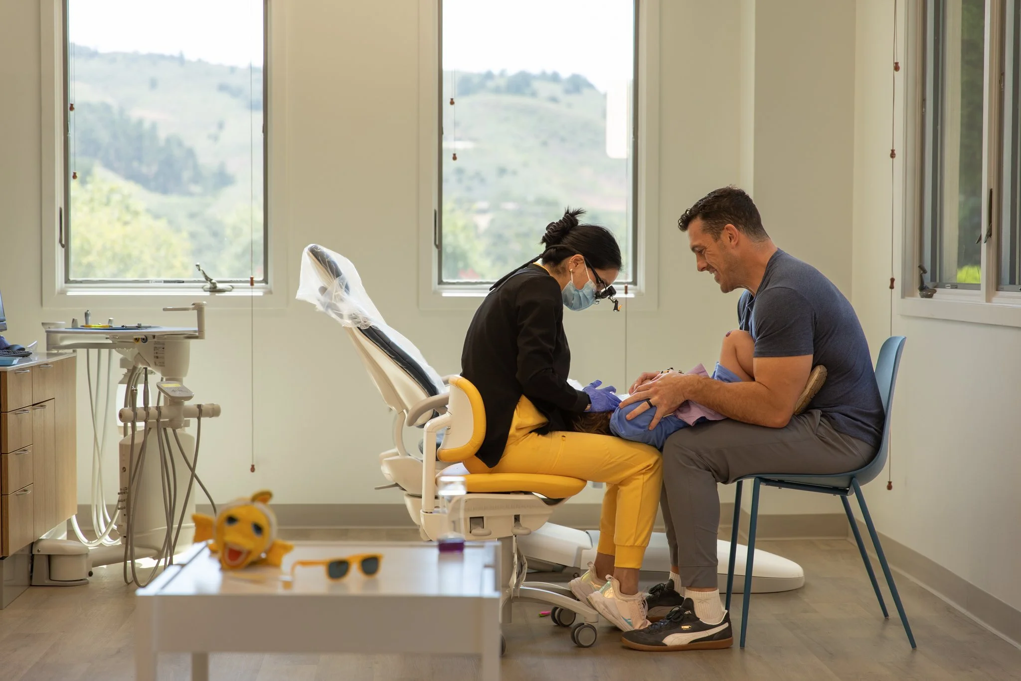 Pediatric dental exam at Ryan Ranch Pediatric Dentistry in Monterey, California.