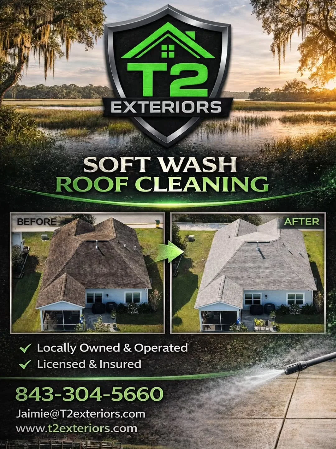 🚨 Exterior growth is more than an eyesore.

When algae, mold, and mildew sit on your home: 
👉 They trap moisture against surfaces.
👉 They break down siding, shingles, and concrete.
👉 They shorten the life of your roof.
👉 They create slippery, un