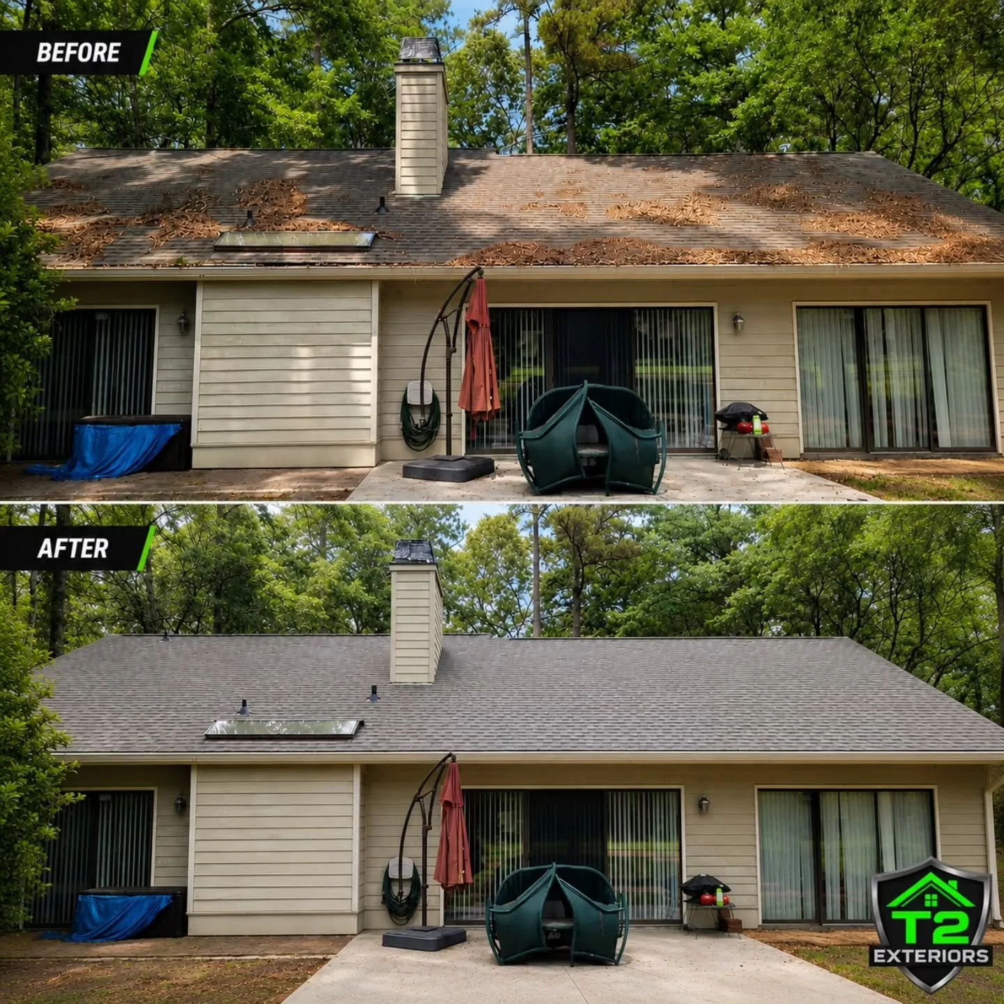 👀 No&hellip; this 𝑅𝑜𝑠𝑒 𝐻𝑖𝑙𝑙 roof was not replaced. 😅

Just properly cleaned. 🏡✨

This home received:
🍂 Full roof debris removal
🧪 Soft wash roof treatment
💧 Gutter clean out

And the homeowner signed up for our maintenance plan so it ne