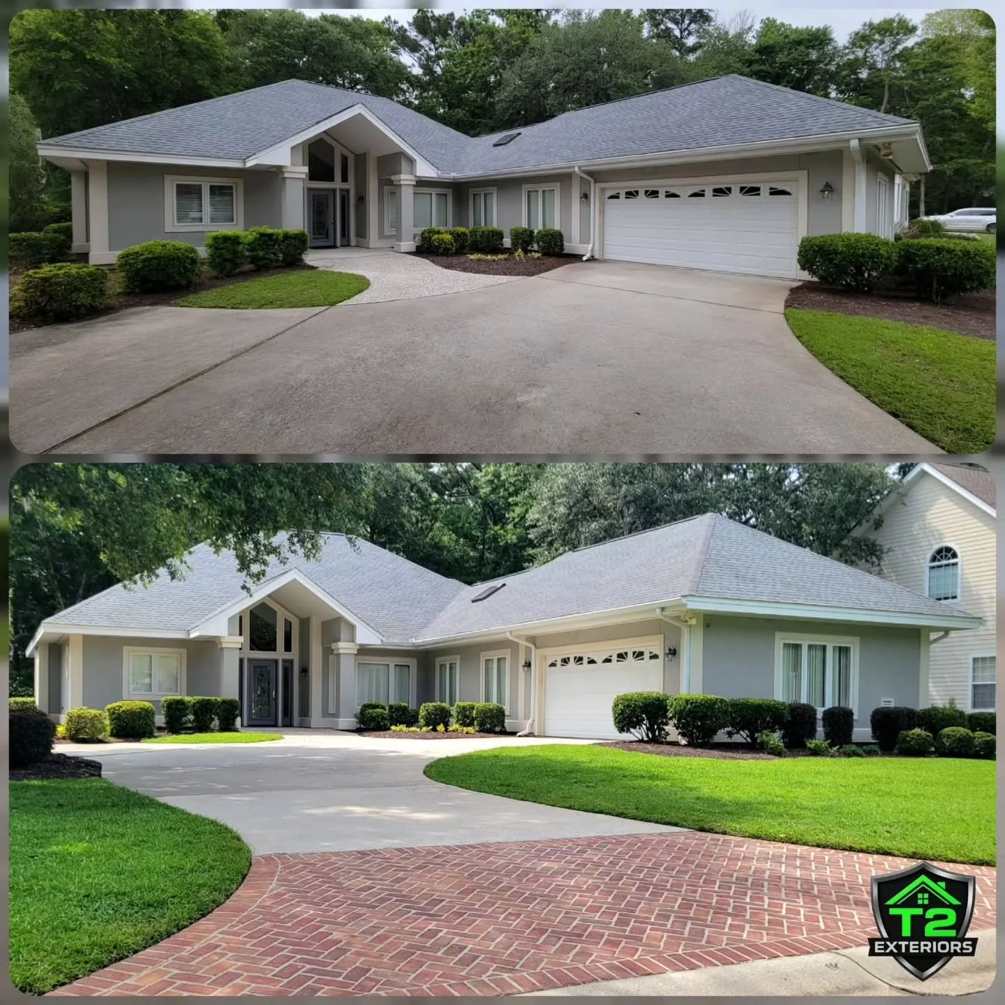 🏡✨ Some homes just clean up really well.

... This was one of them.

➠ https://www.t2exteriors.com/contact

#BlufftonSC #HouseWash #RoofCleaning #ConcreteCleaning #T2Exteriors 

T2 Exteriors, Inc.&dagger; | 📍 The Crescent 
📱 843-304-5660
📧 Jaimie