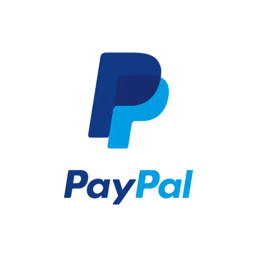 PayPal logo with stylized 'P' and the word 'PayPal' below it.