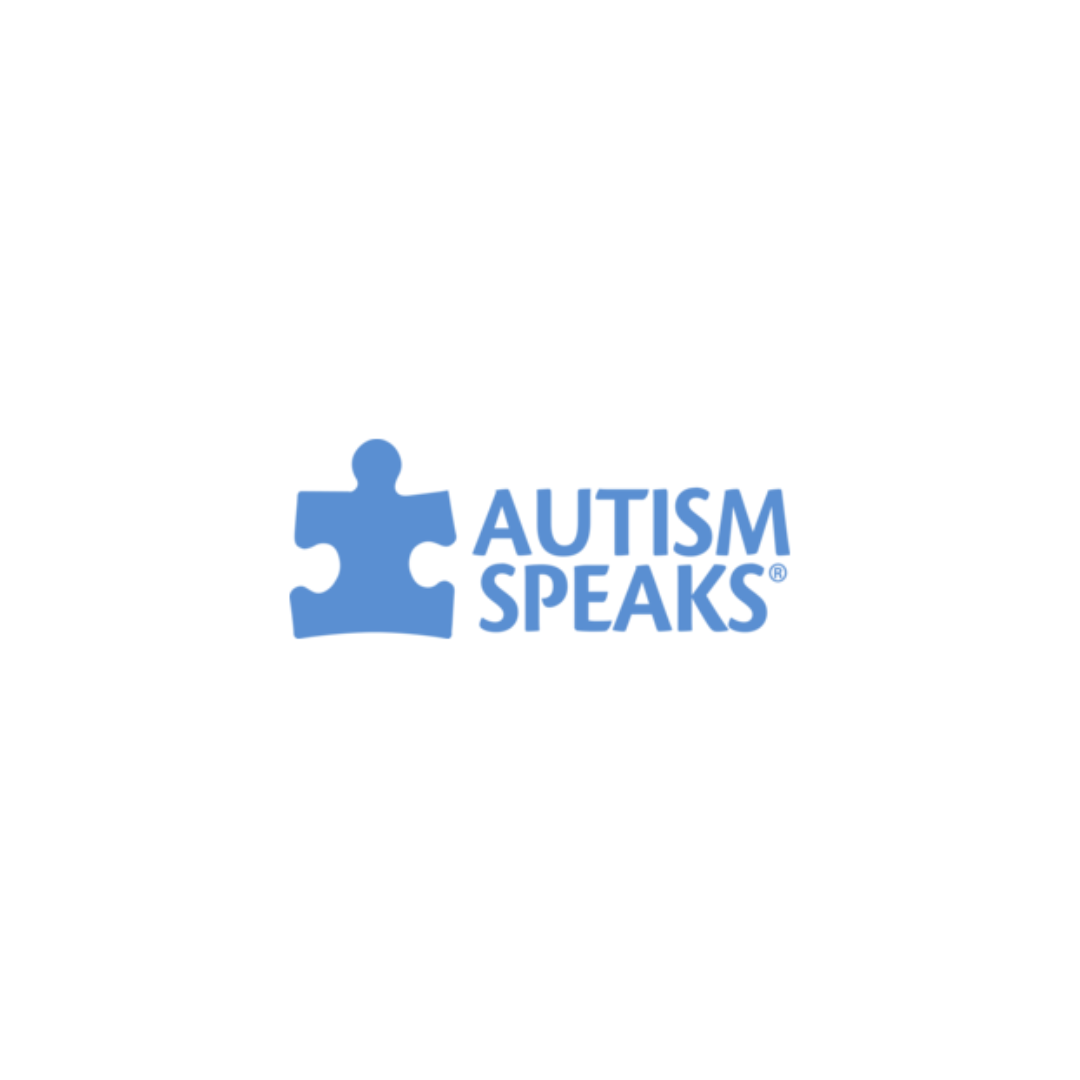 Logo for Autism Speaks featuring a blue puzzle piece and text.