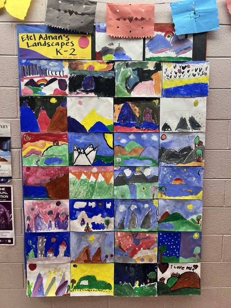 Bulletin board showcasing student work