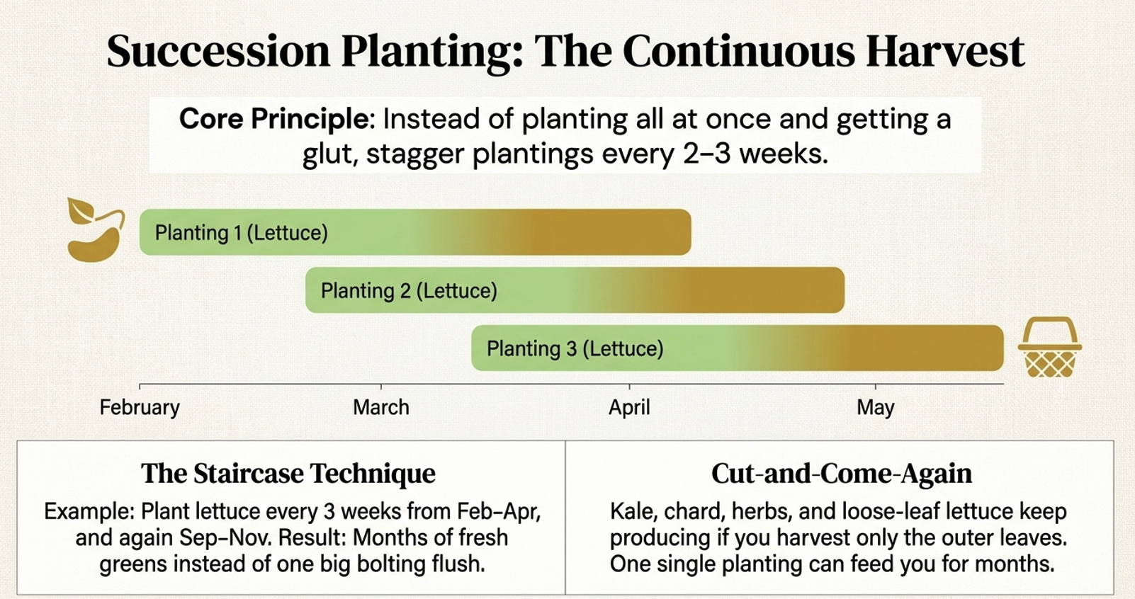 succession planting to extend crops