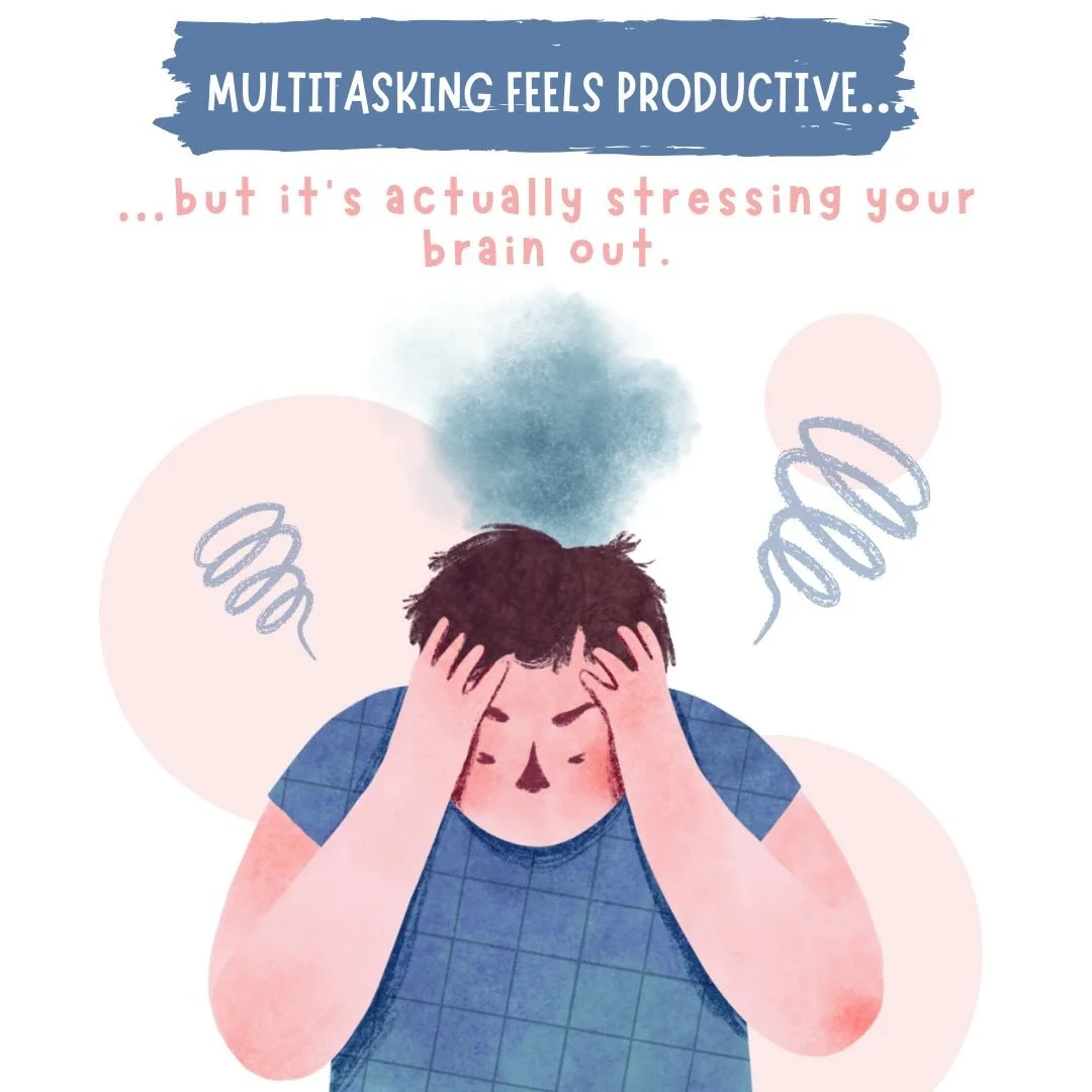 Multitasking isn&rsquo;t the flex we think it is 🧠

Multitasking feels faster, but it actually makes homework take longer and stress hit harder. 

Mono-tasking = focusing on ONE thing, finishing it, and moving on.

Your brain needs fewer tabs open, 