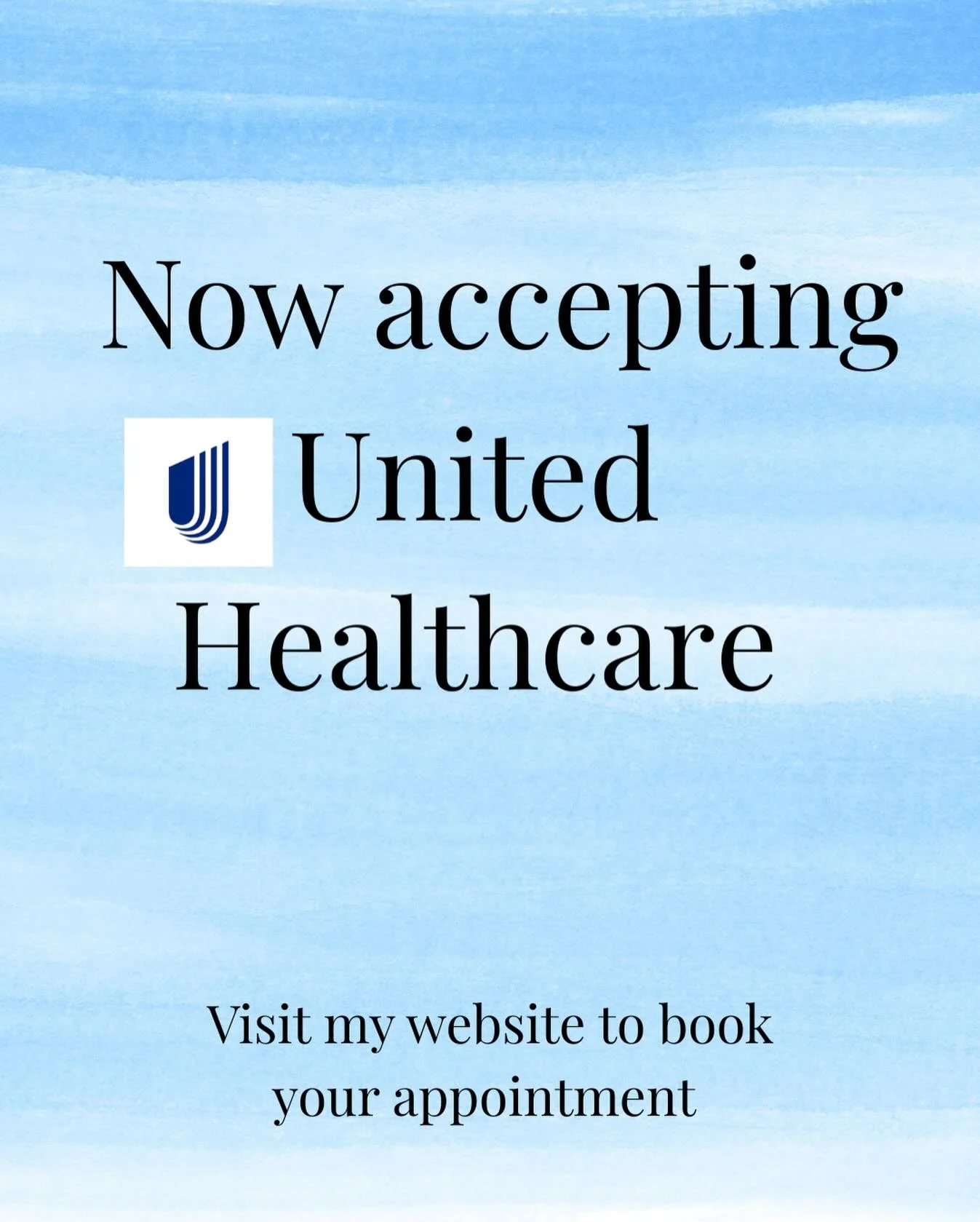 I am now accepting United Healthcare. Please contact 956-278-9789 to schedule your appointment.