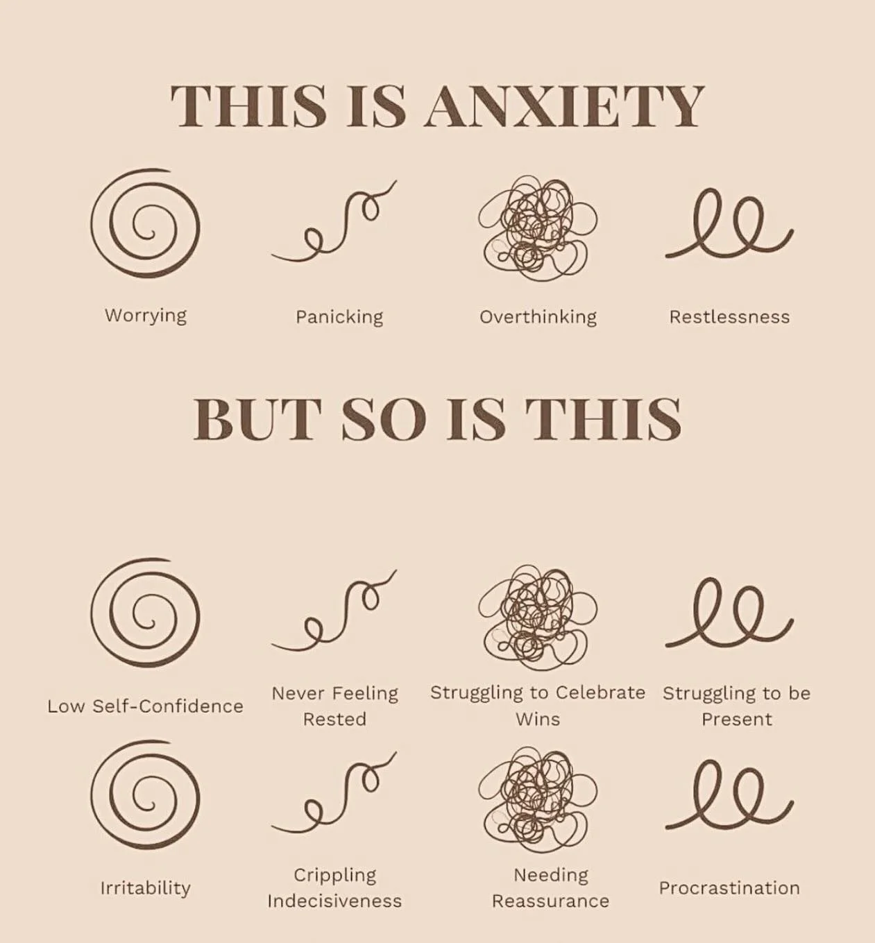 Anxiety isn&rsquo;t always obvious.

It&rsquo;s not just panic attacks or constant worrying.

Sometimes it looks like:

&bull; Low confidence
&bull; Irritability
&bull; Procrastination
&bull; Needing reassurance
&bull; Never feeling fully rested
&bul