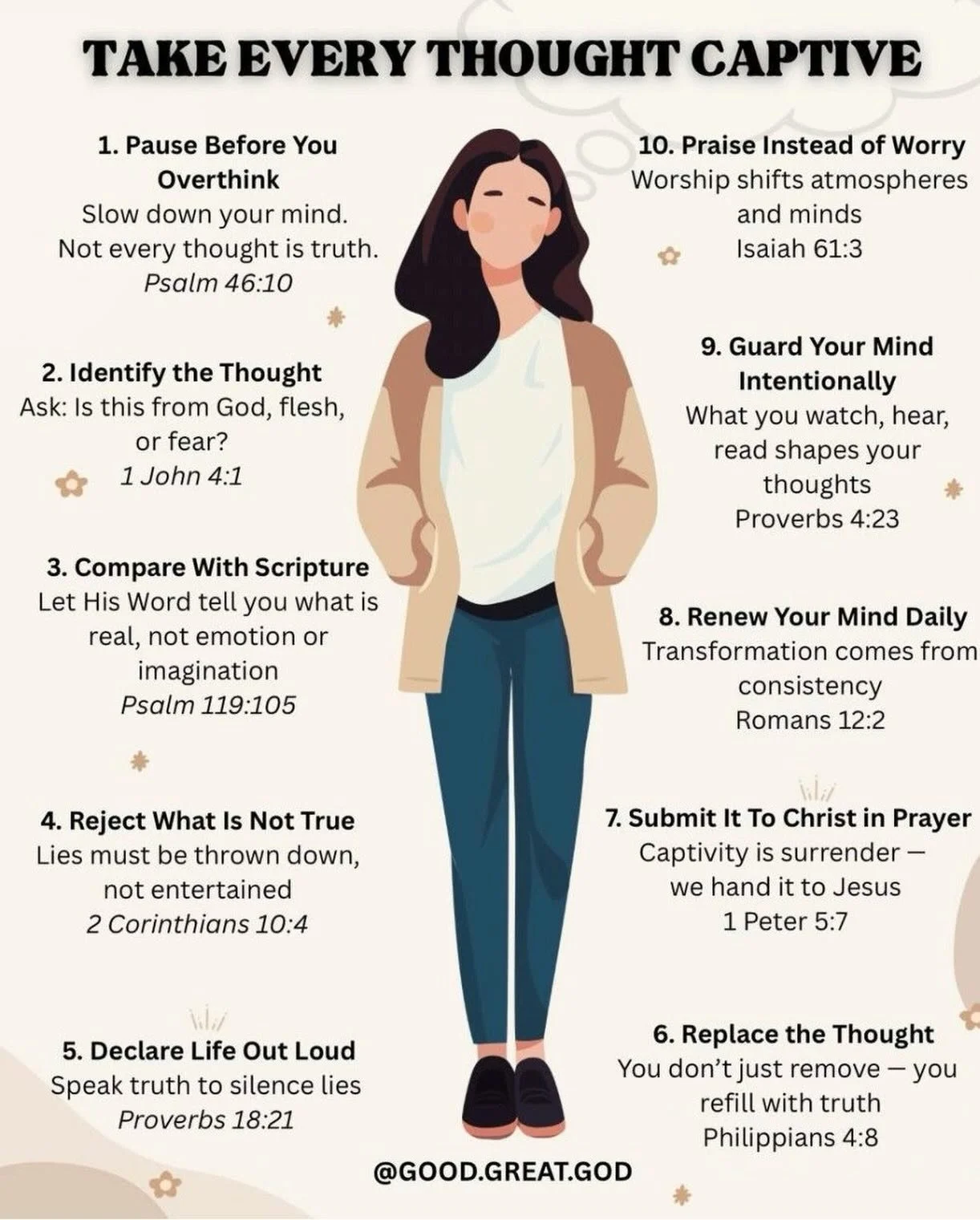 Take your thoughts captive. Slow down. Speak truth. Let God reshape what&rsquo;s going on in your mind, not your fear.