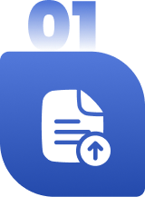 Icon of a document with an upward arrow, indicating upload
