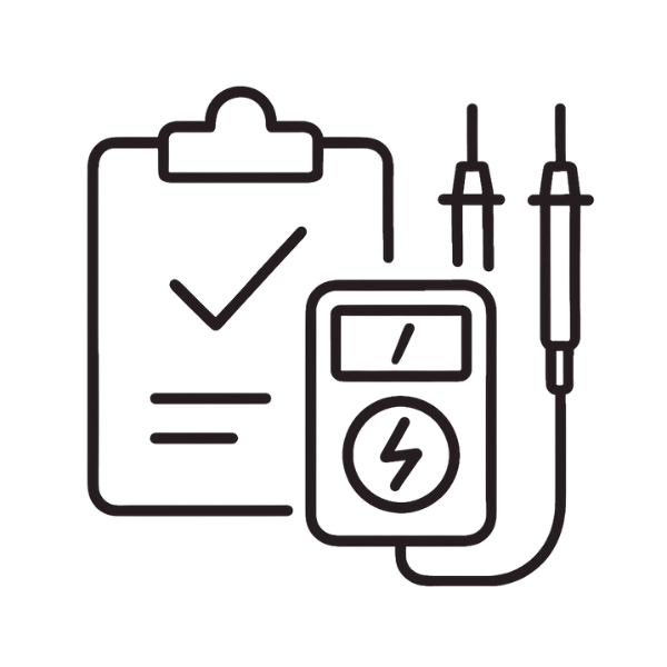 Geometric drawing of an outline square with sections divided by vertical, horizontal, and diagonal lines.