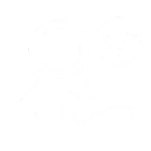 Simplified black and white illustration of a person relaxing in a hammock with a pool or body of water in the background.