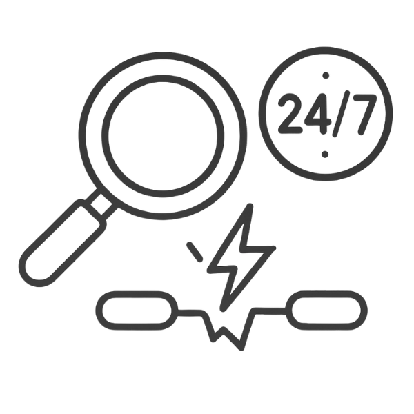 Geometric drawing of an outline square with sections divided by vertical, horizontal, and diagonal lines.