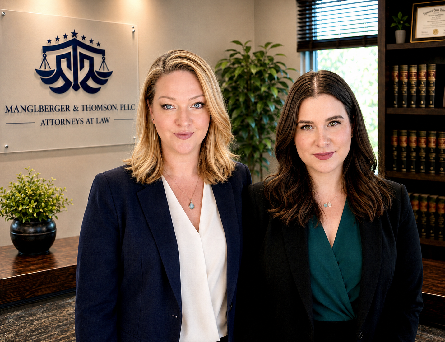 Attorneys Kimberly Manglberger and Stephanie Thomson with Office Manager Elma Jepson at Manglberger & Thomson, PLLC in Bandera, Texas