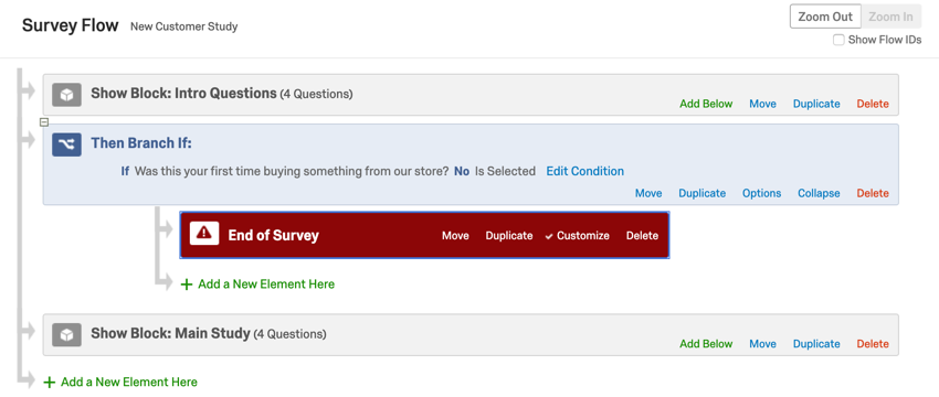 Example of Qualtrics survey flow.