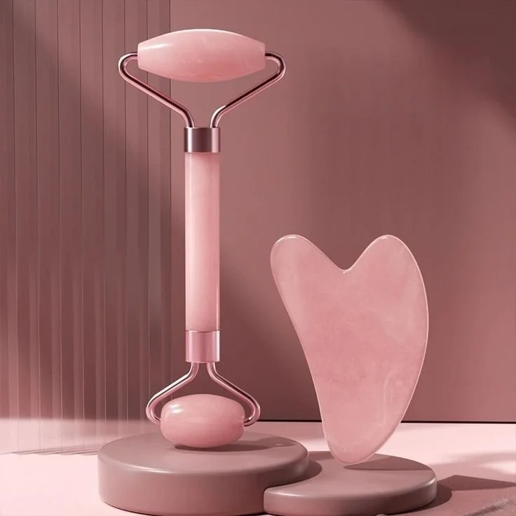 Rose Quartz Face Massager Set