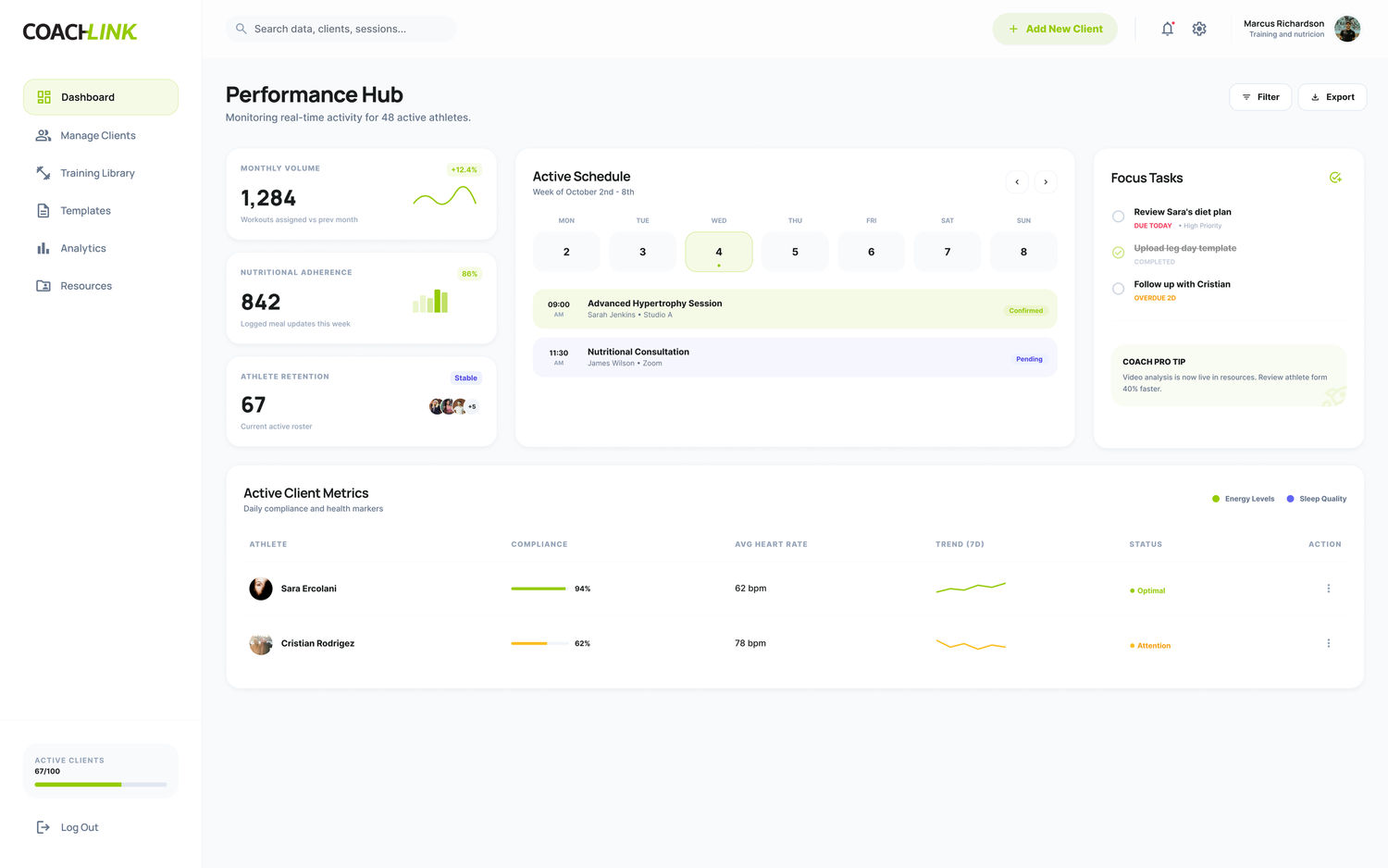 TheCoach-Link en acción