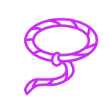 Purple digital outline of a lasso