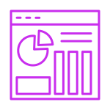 Icon of a report or dashboard with charts and graphs