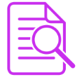 Document with a magnifying glass icon.