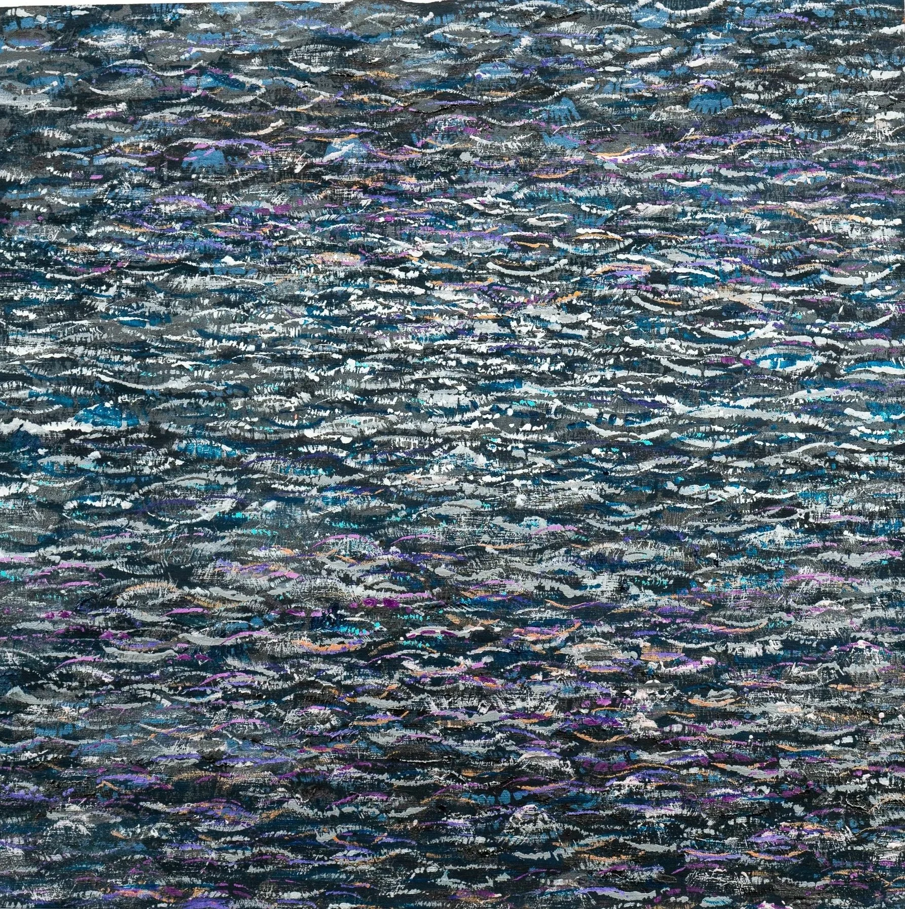 Deep Calls to Deep II, 2021–2022. Acrylic, oil, and resin on board. 12 × 12 in 