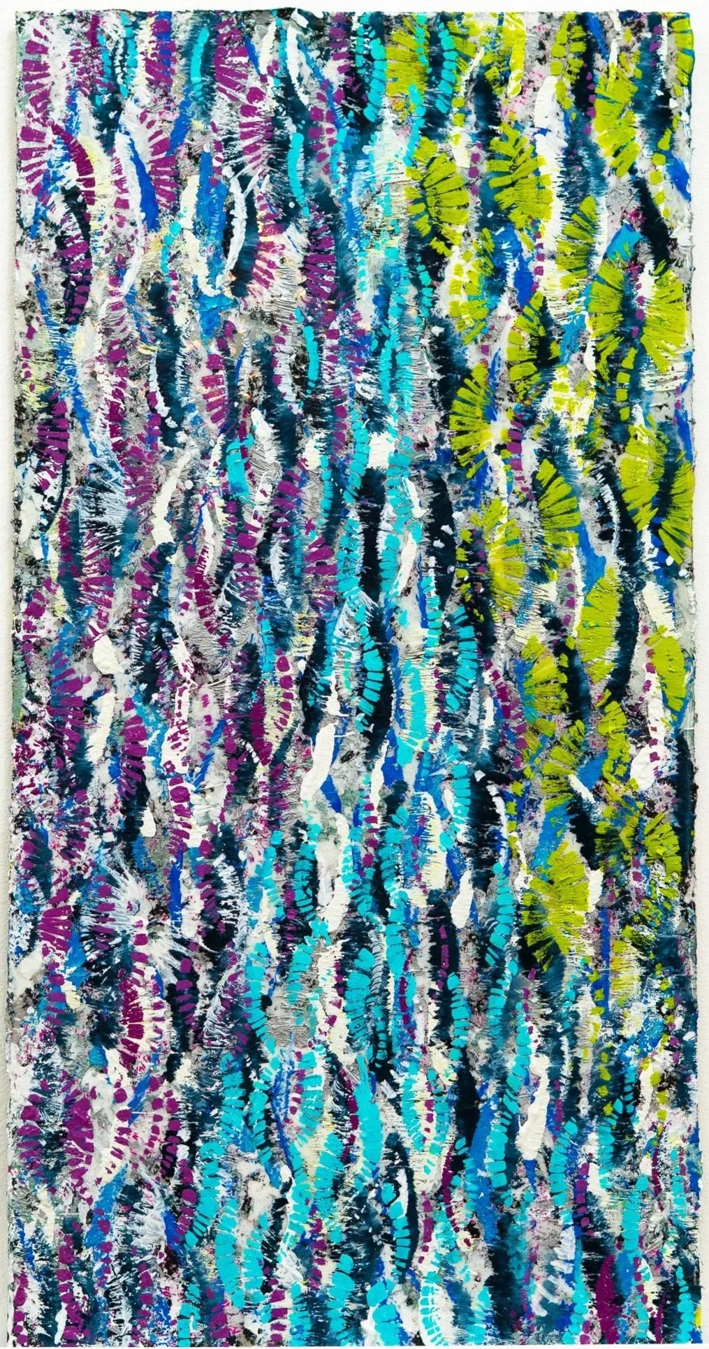 Ladies
2014–2025
Acrylic, ink, and oil on canvas. 
48 × 36 in