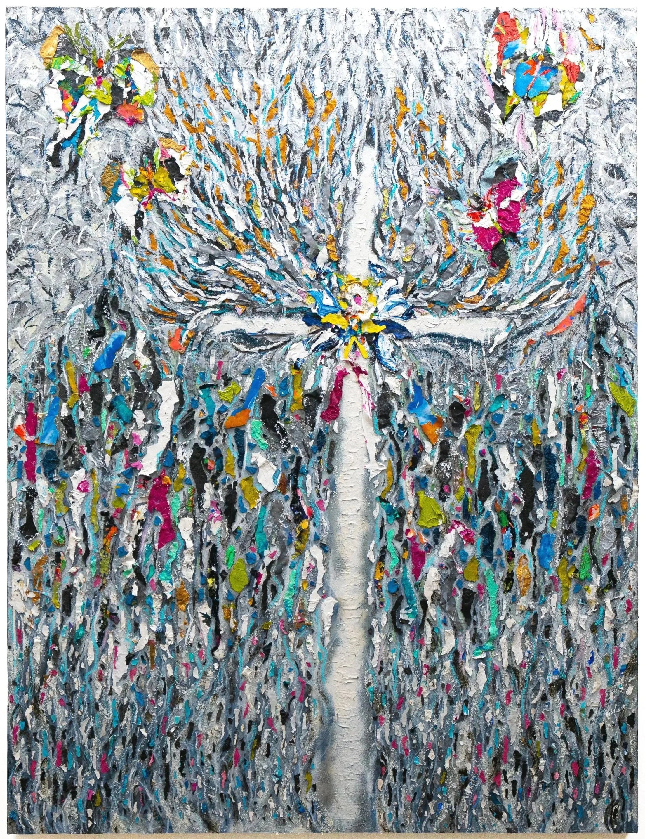  
   El Paso 
   2019–2021 
   Acrylic, paint skins, and oil on board. 
   48 × 24 in 

   
    
  PRINT
 

     
      INQUIRE
     
   
 