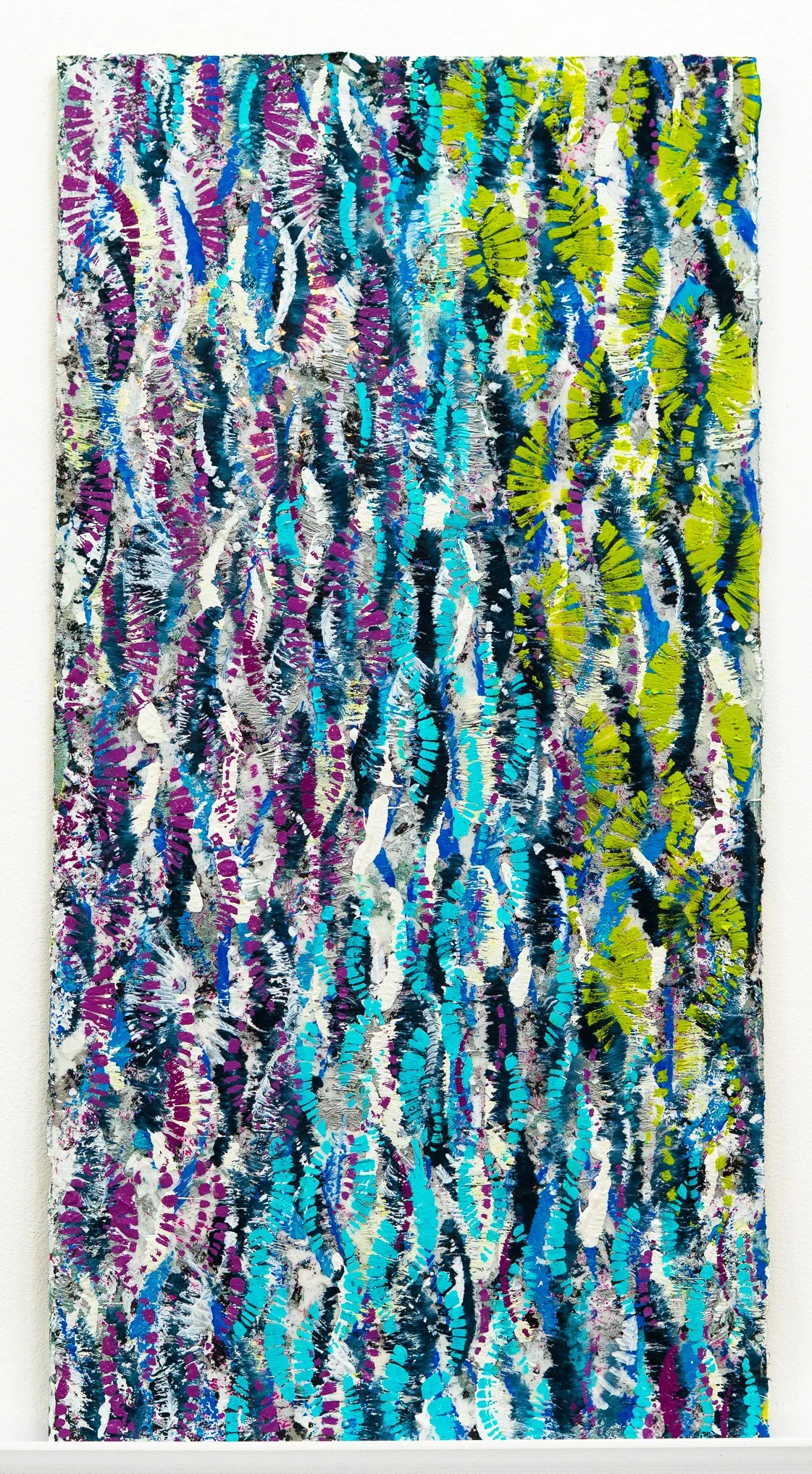 Ladies, 2014–2025. Acrylic, ink, and oil on canvas. 48 × 36 in