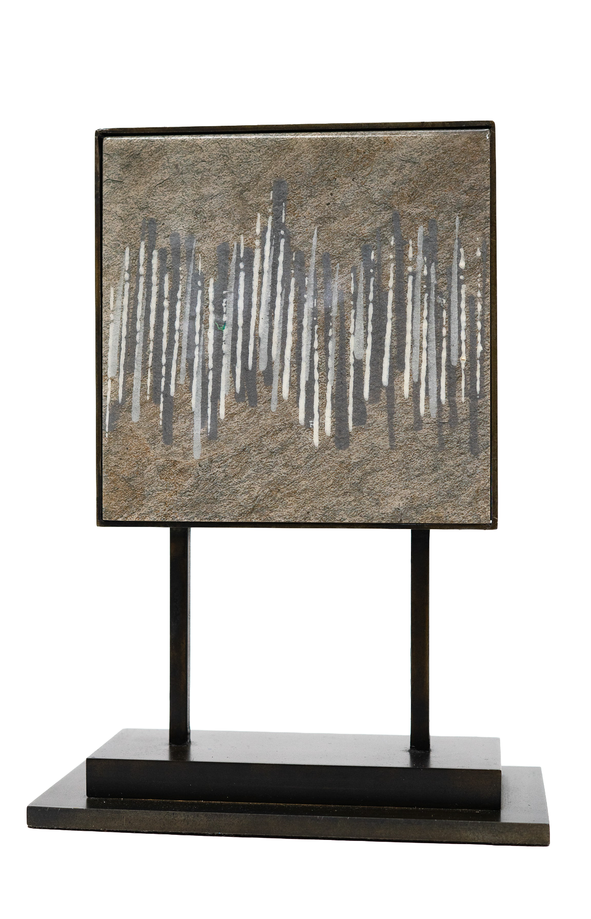 Ascendancy IV, 2018. Acrylic, resin, and stone mounted in steel. 14 × 11 × 4 in 
