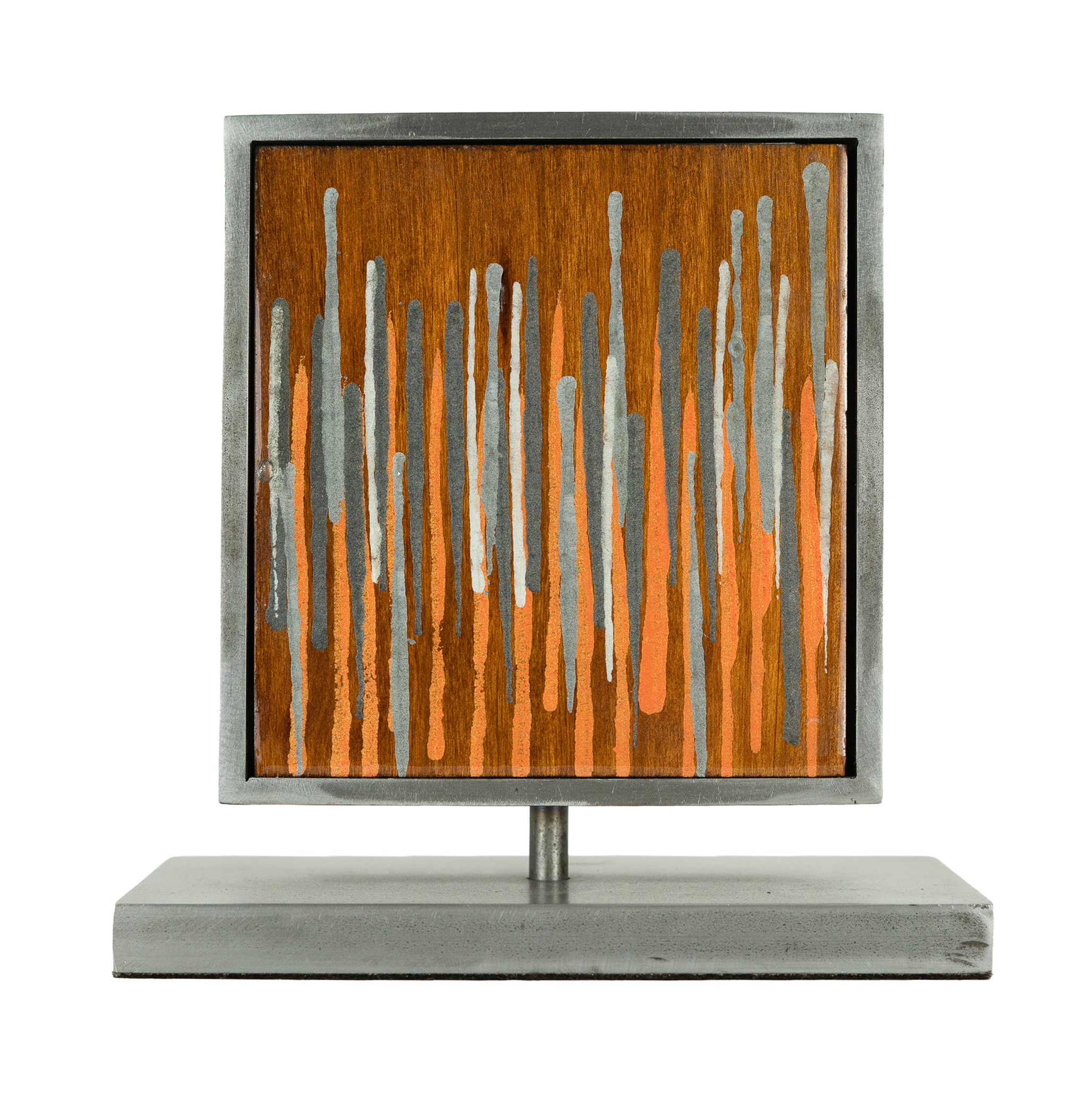 Ascendancy V, 2018. Acrylic, resin, and stone mounted in steel. 10 × 8 × 3 in 