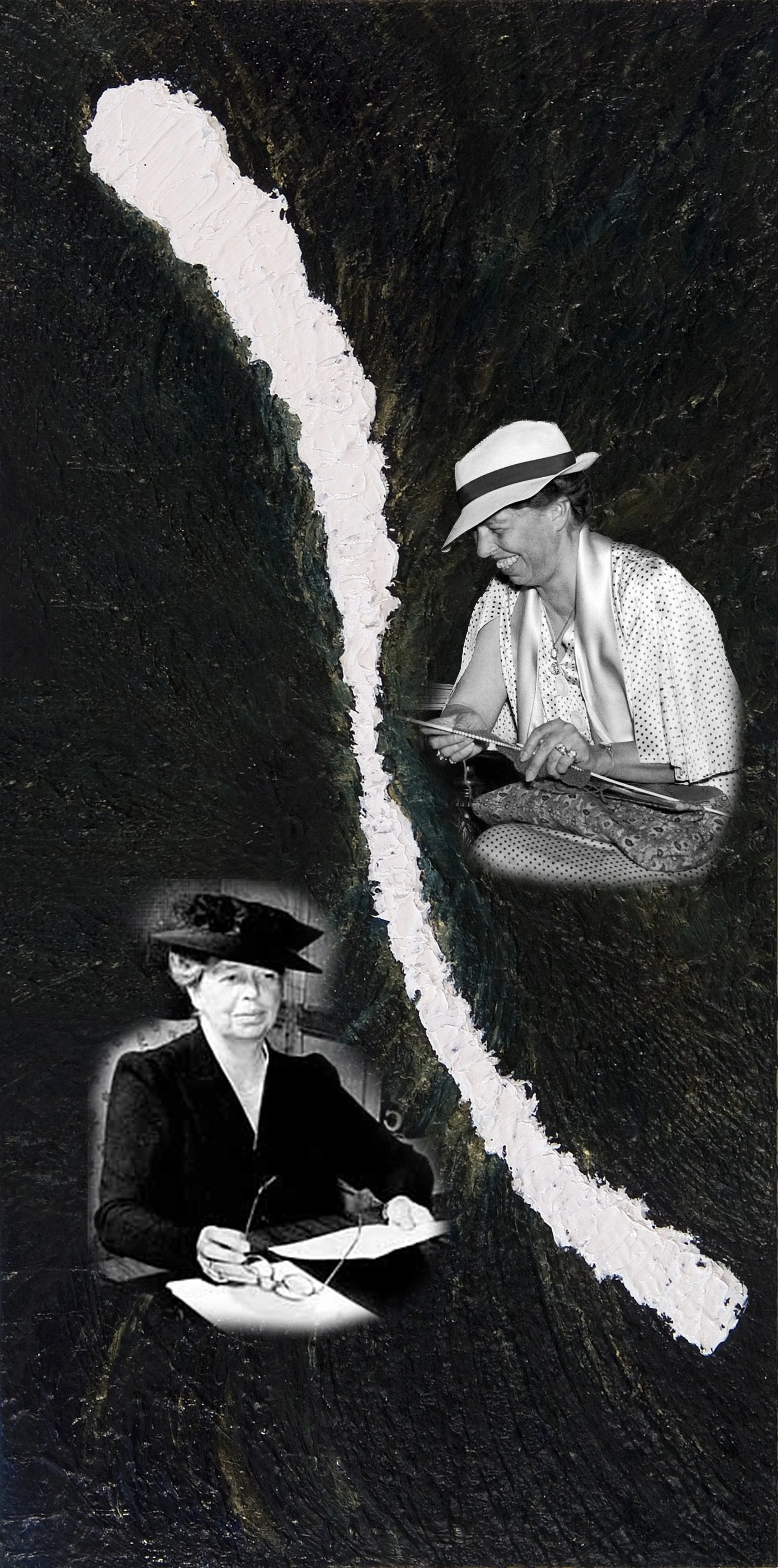 Winds of Change. Mixed media photo collage on canvas. 60 × 24 in