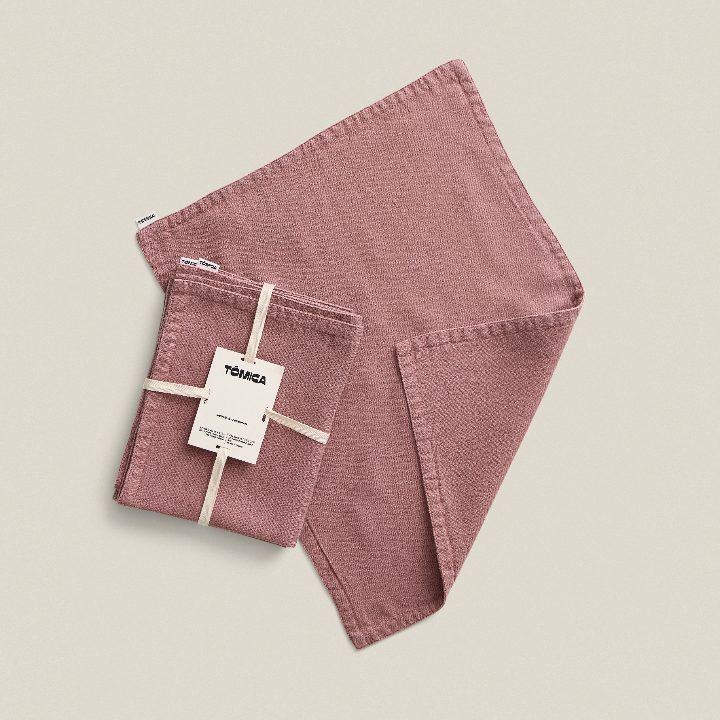 Purple linen placemat set