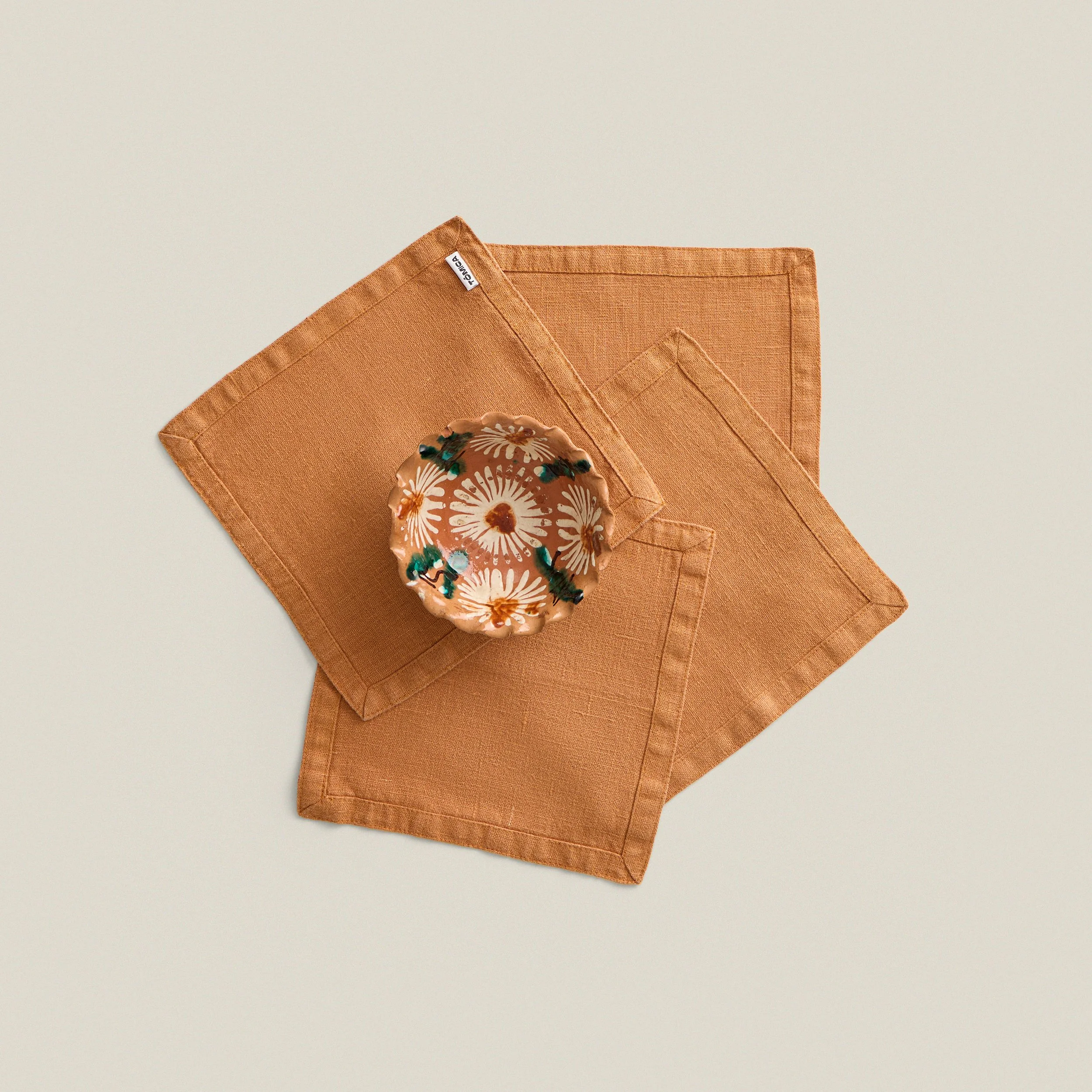 Orange cocktail linen napkins