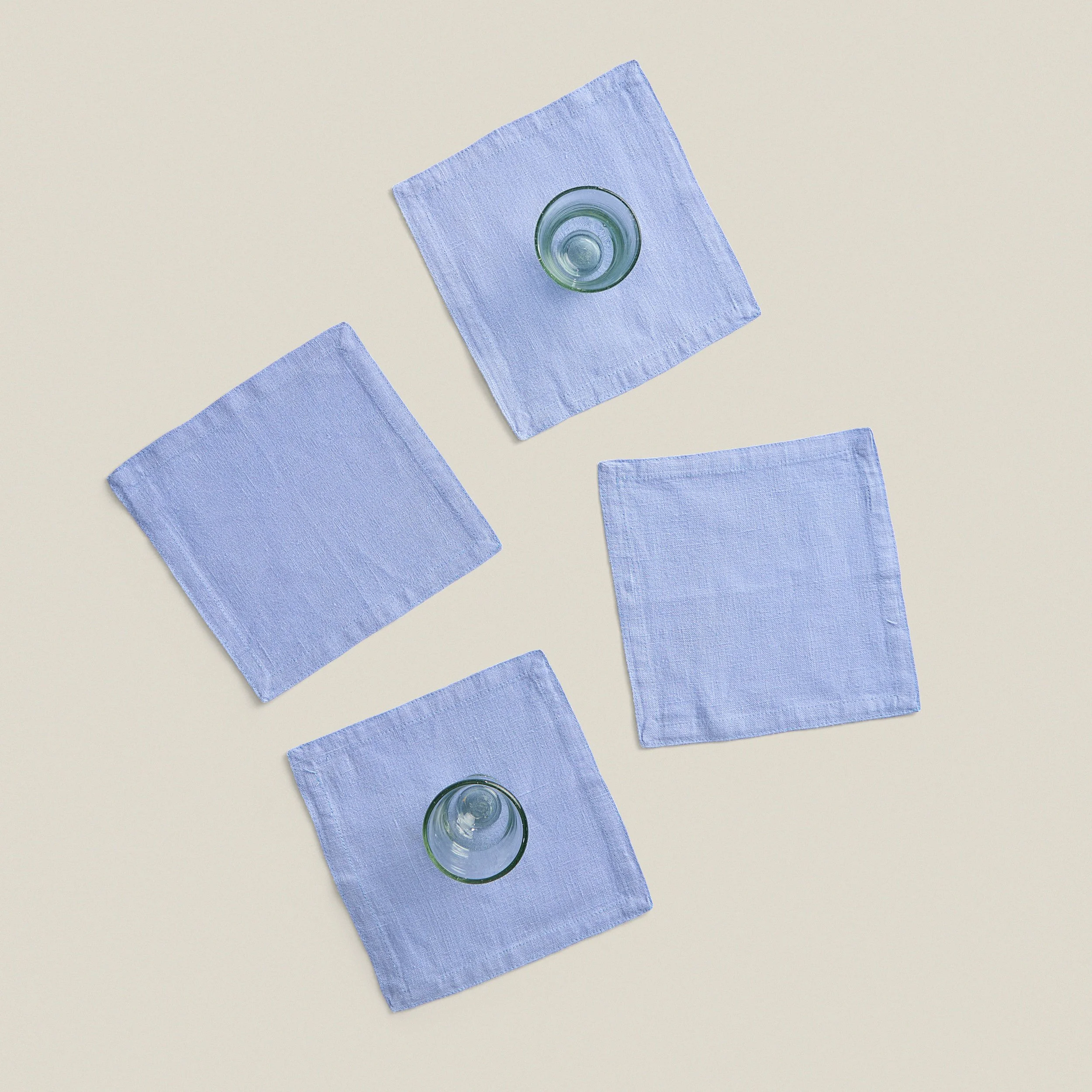 Blue cocktail linen napkins