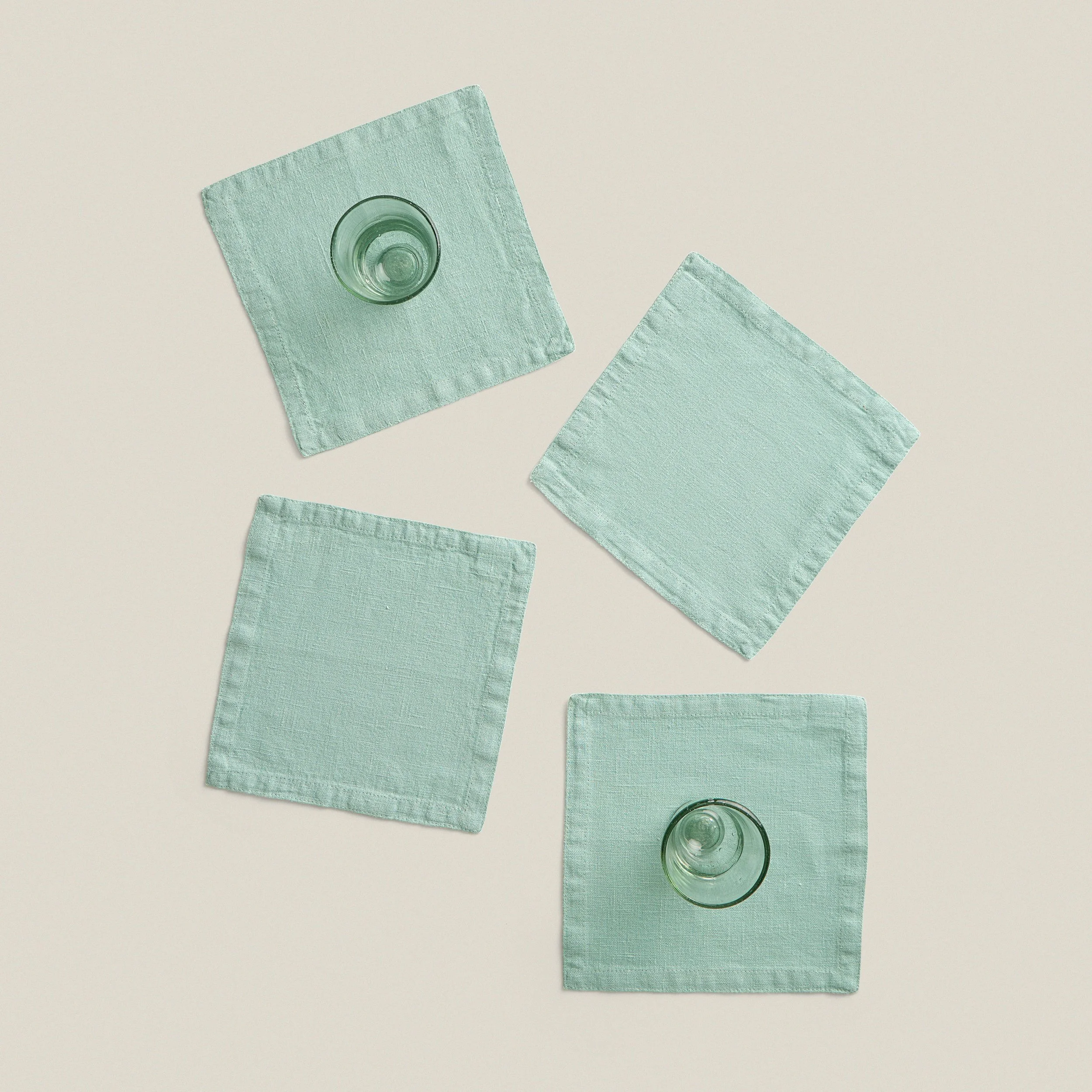 Turquoise cocktail linen napkins