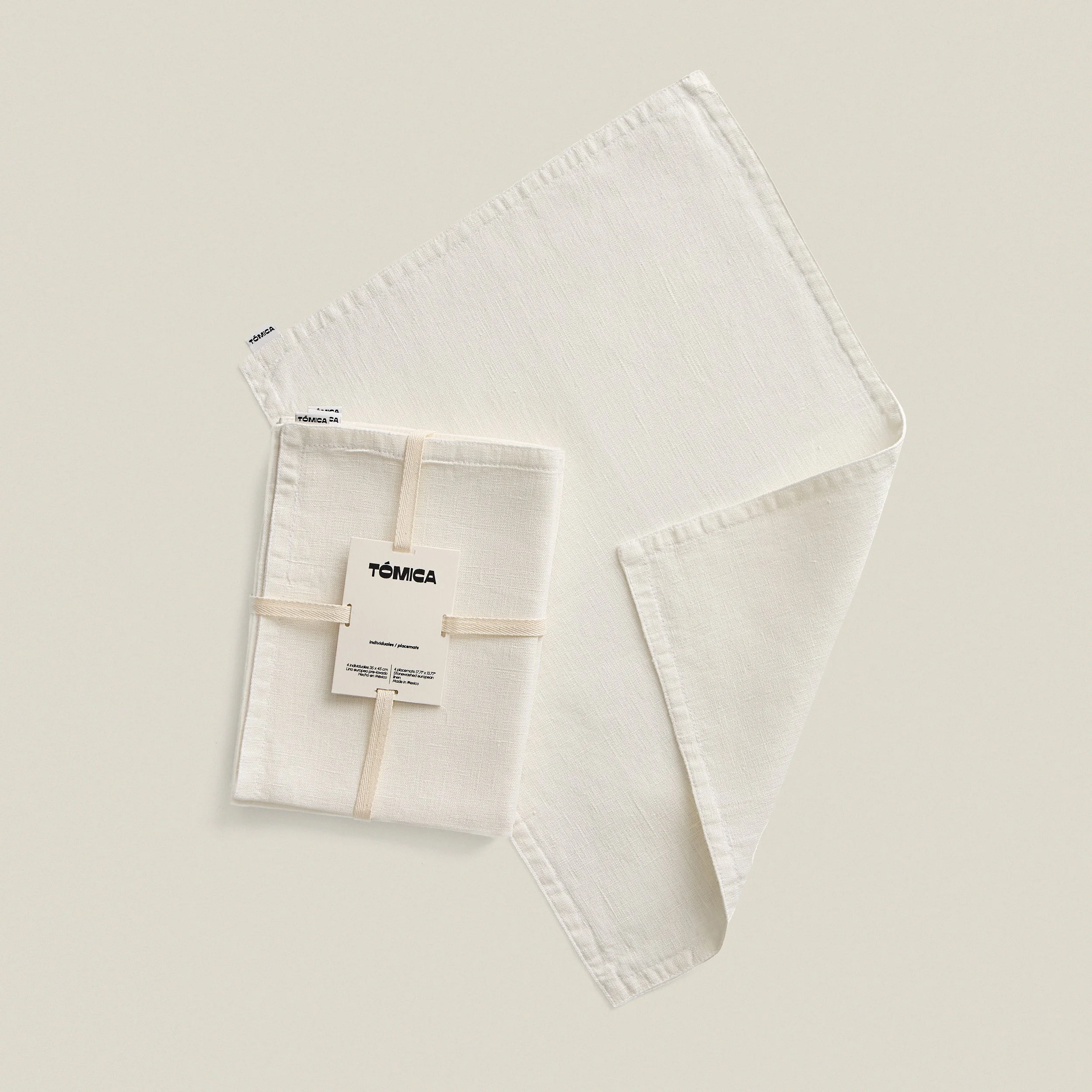 White linen placemat set