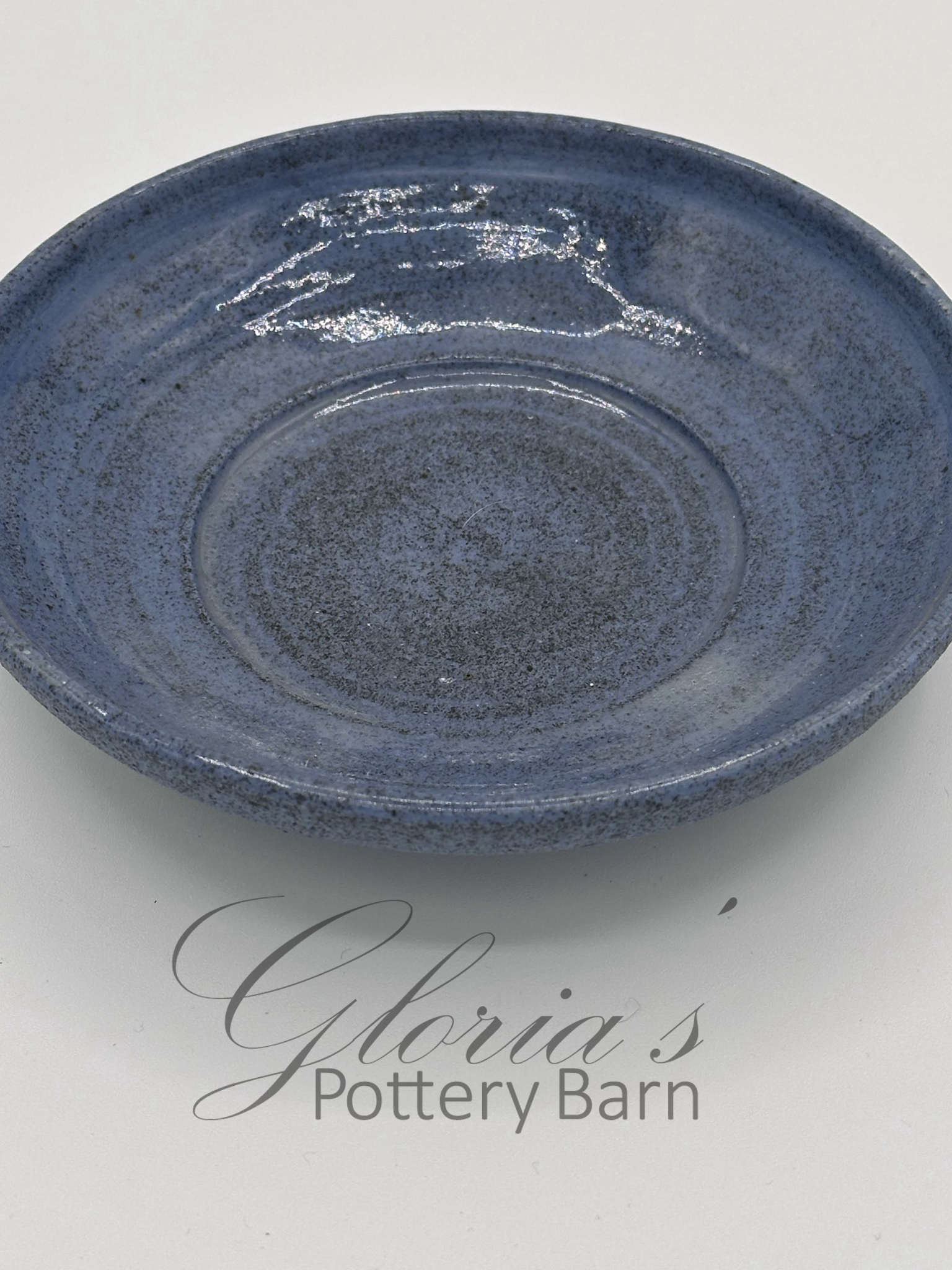 Black Clay Serving Bowl with Blue Glaze