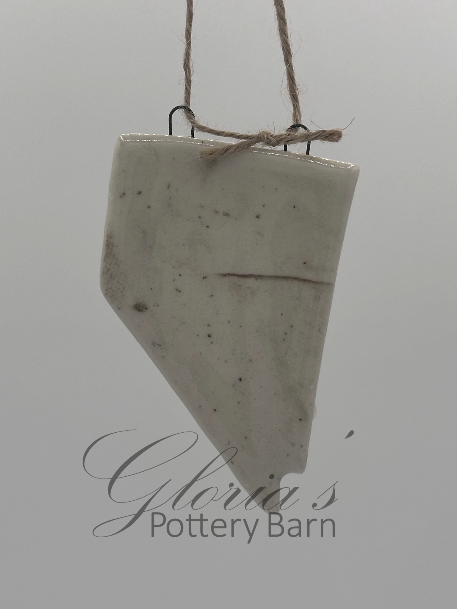 Nevada-Shaped Porcelain Ornament – White with Tan Texture (2”)
