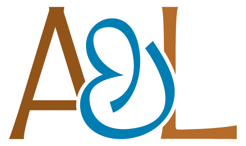 A stylized logo with the words 'A&L' in brown and blue letters.