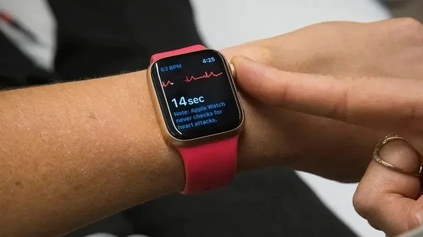 The ECG feature on an Apple Watch.