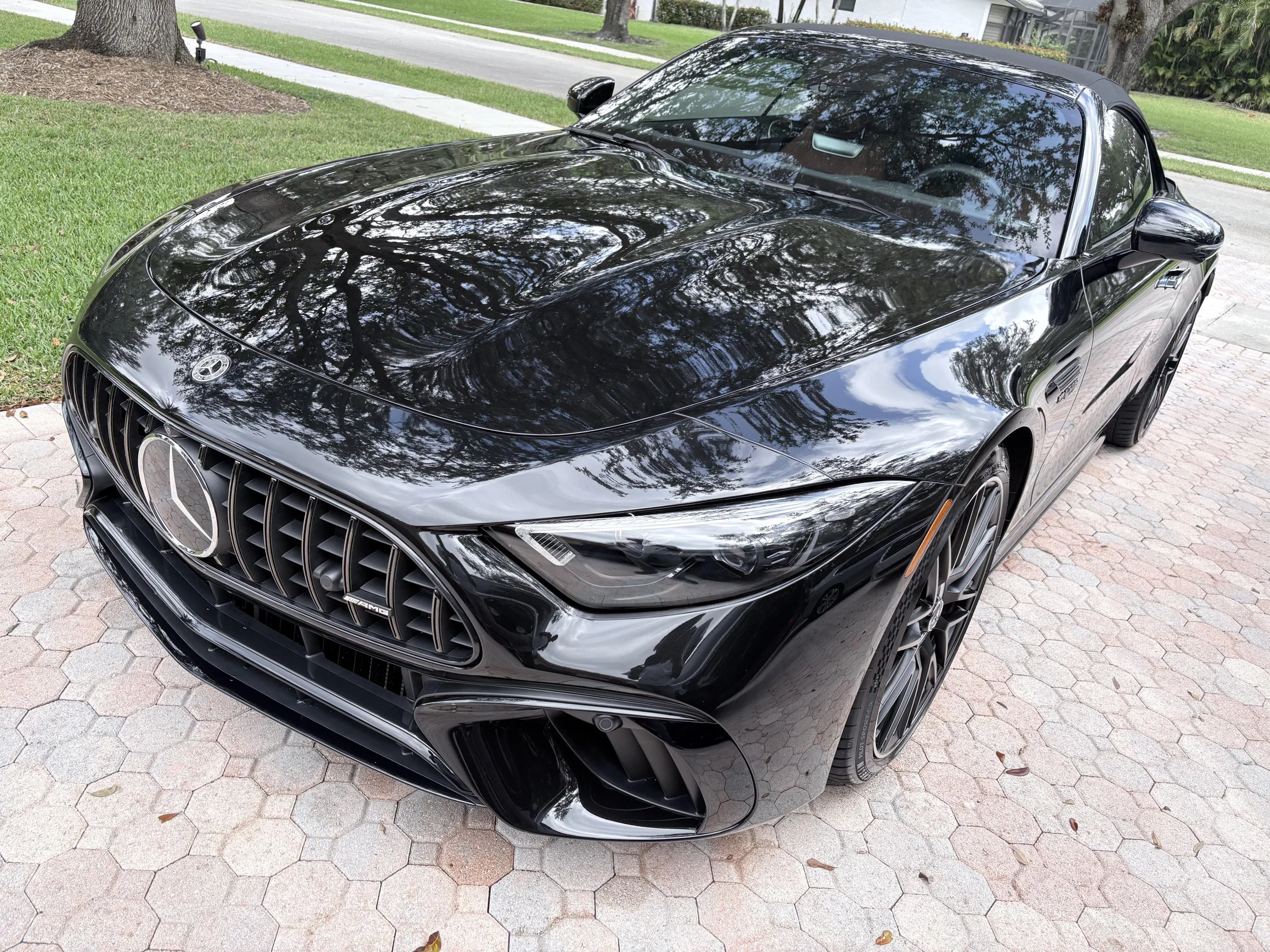 2026 Mercedes-AMG GT 55 black after full mobile detailing service in Davie, Florida by HQ Mobile Detailing.