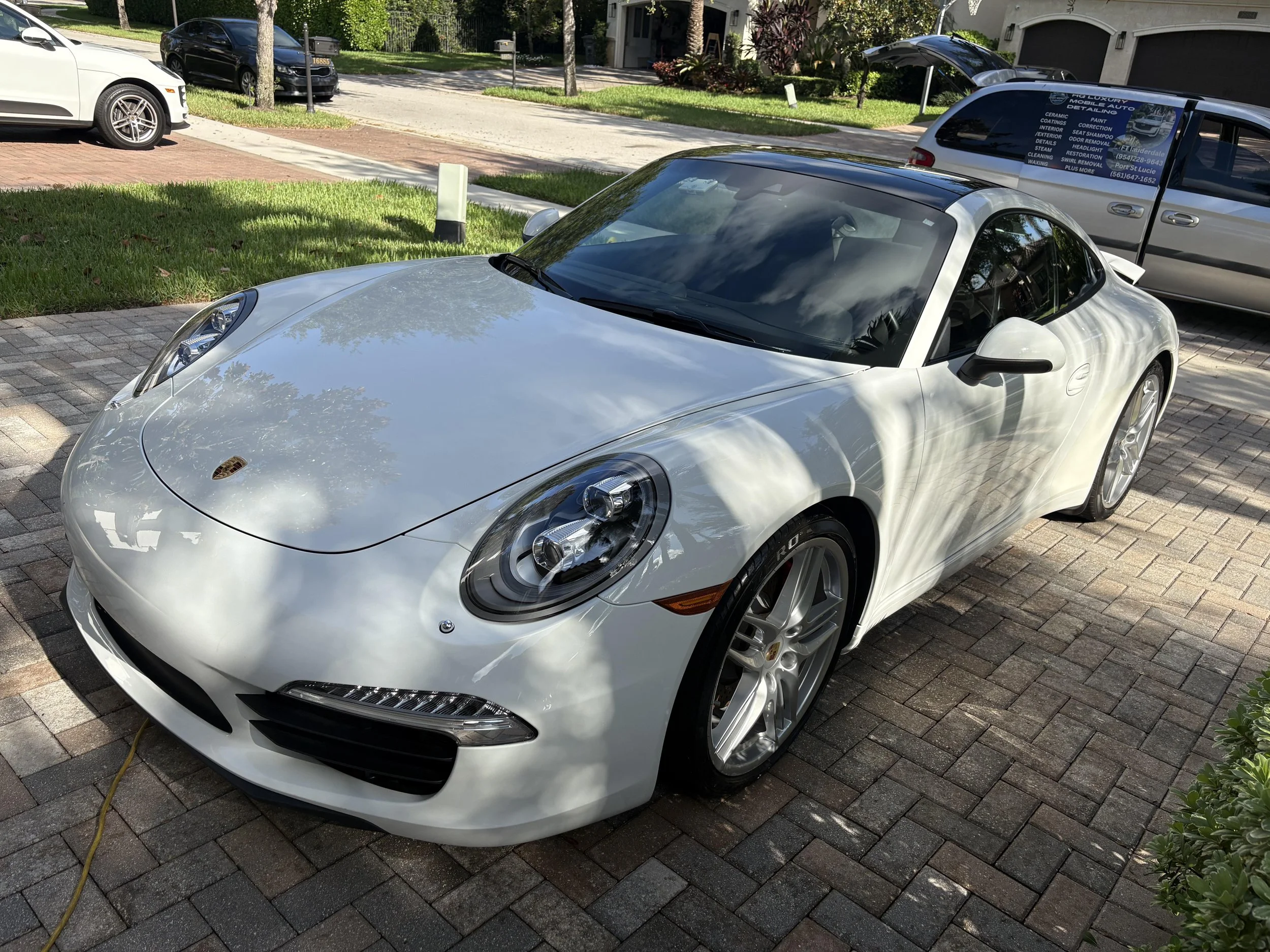 Porsche 911 exterior after professional mobile detailing in Delray Beach FL.