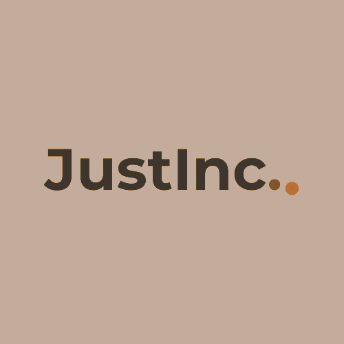 JustInc. media alternative logo representing creative branding and private chef services. A distinctive mark of innovation and hospitality, crafted to showcase bespoke experiences and regional presence across South England.