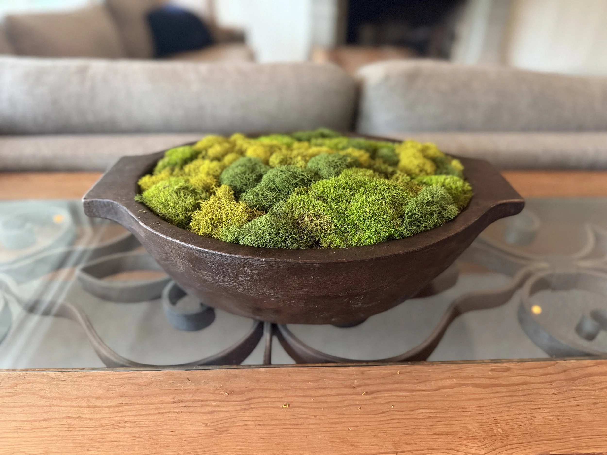 Handcarved Moss Boat