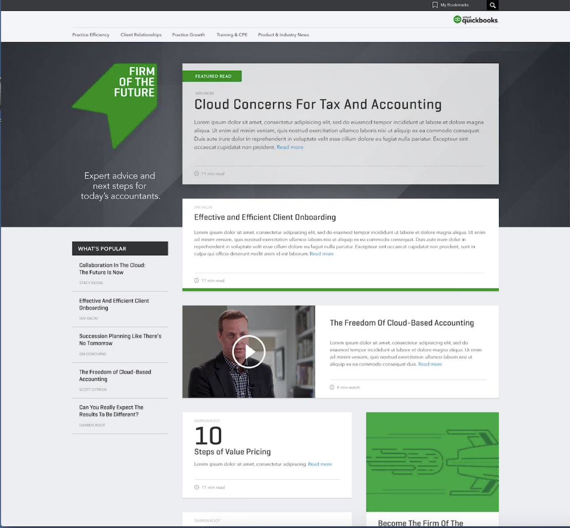 QuickBooks Visual Design