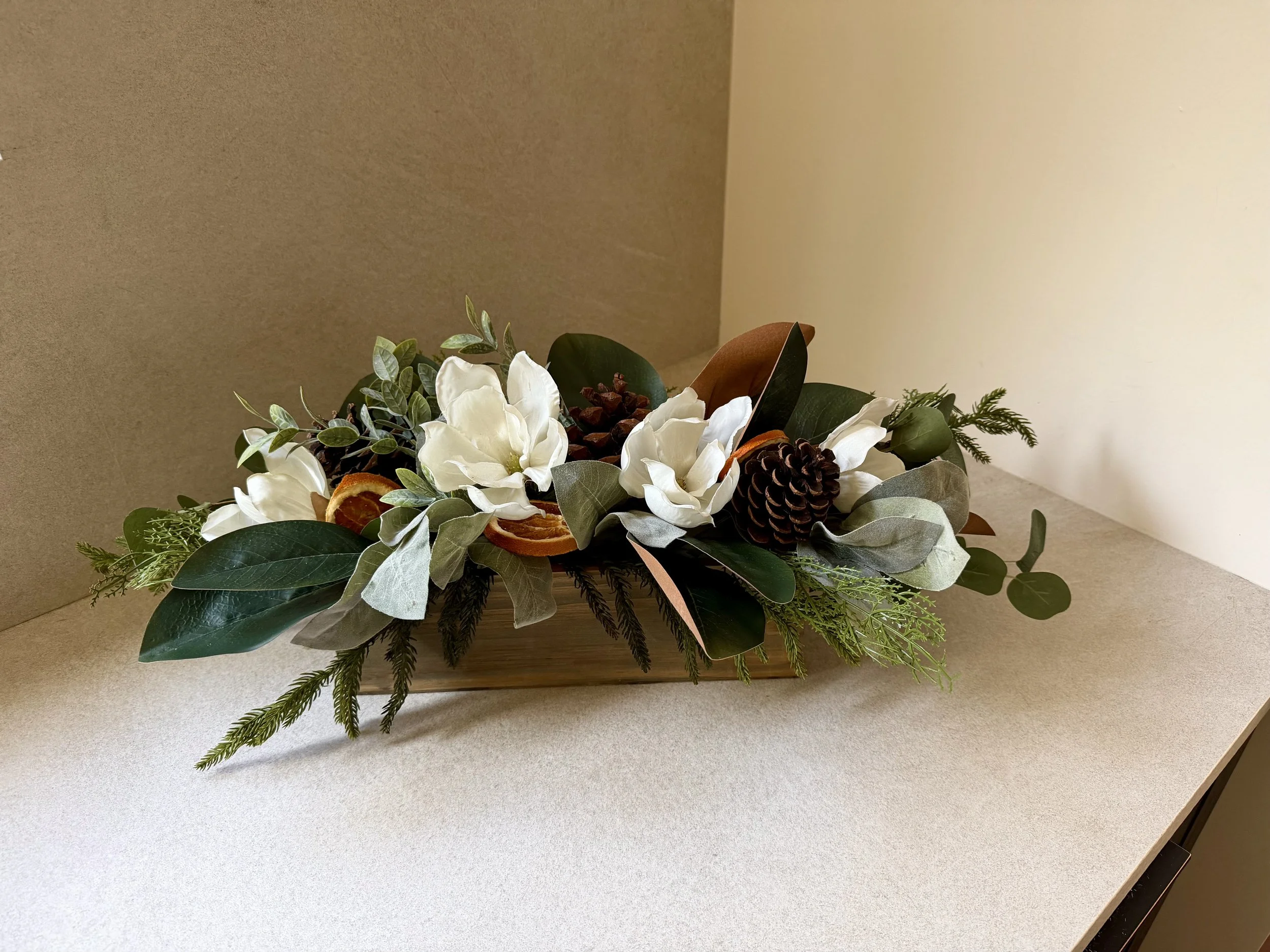 Winter Spice Magnolia Centerpiece