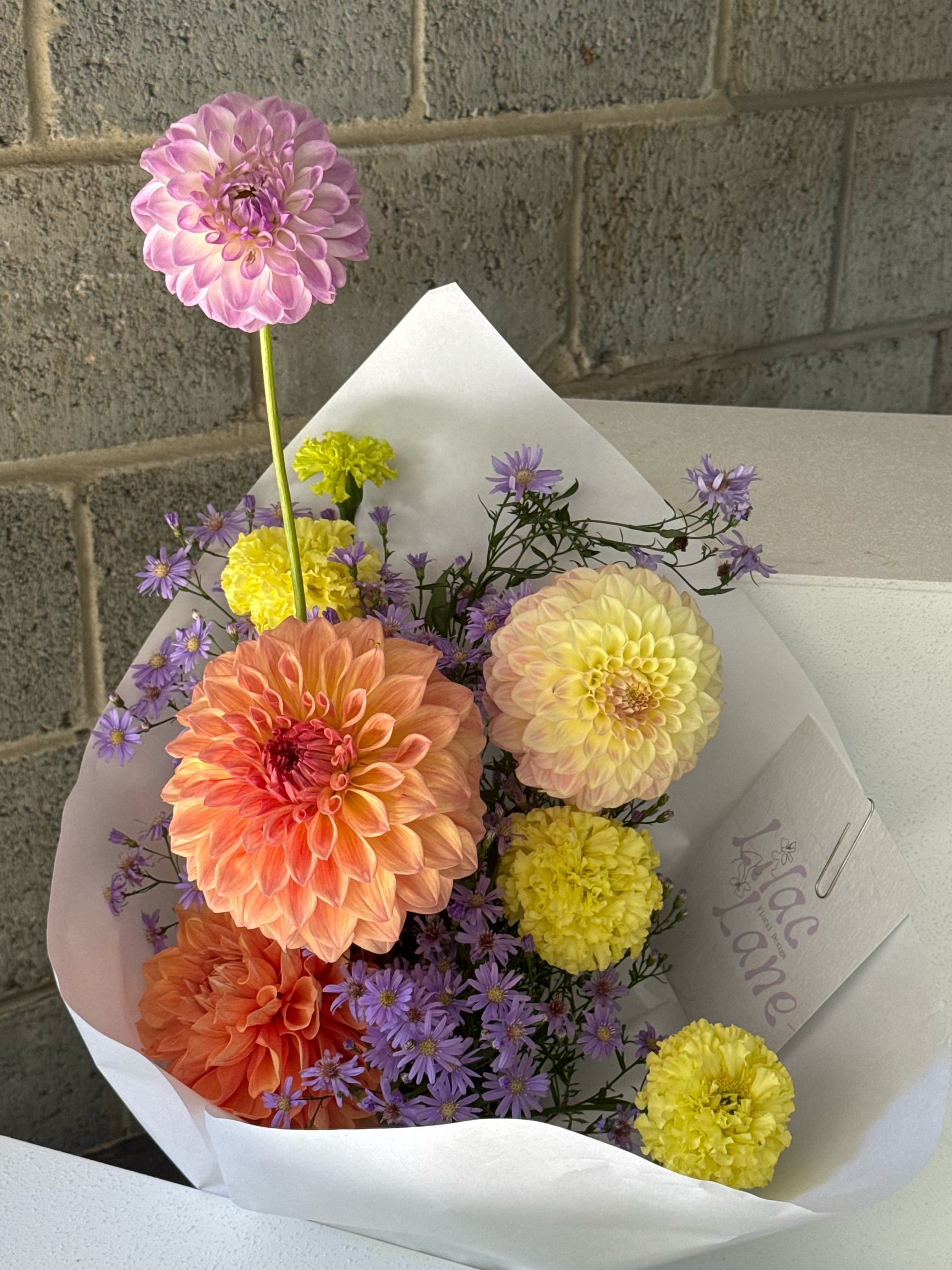 Colourful bunch of gift flowers