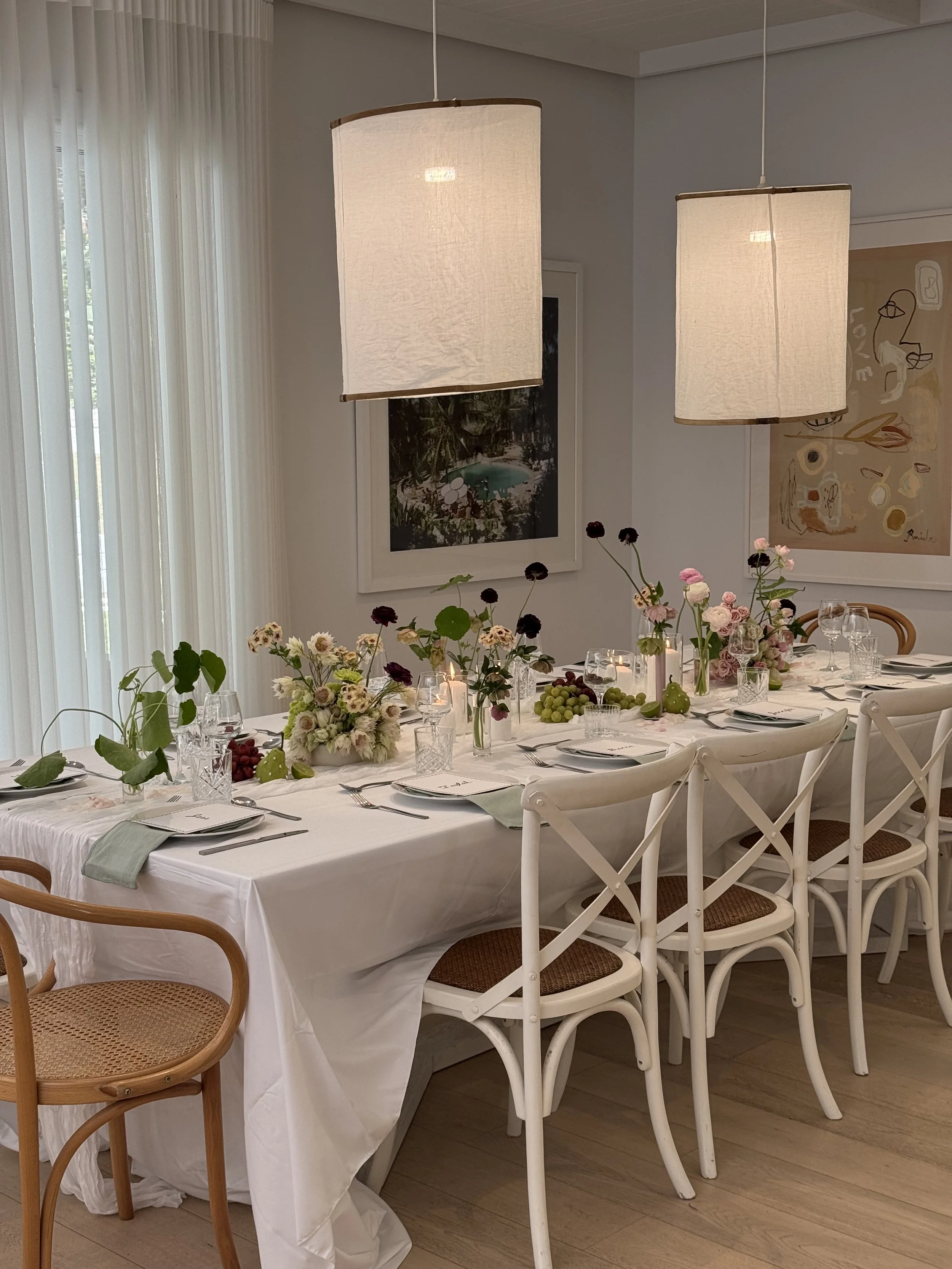 Bridal Shower - Floral and fruit styled table scape 