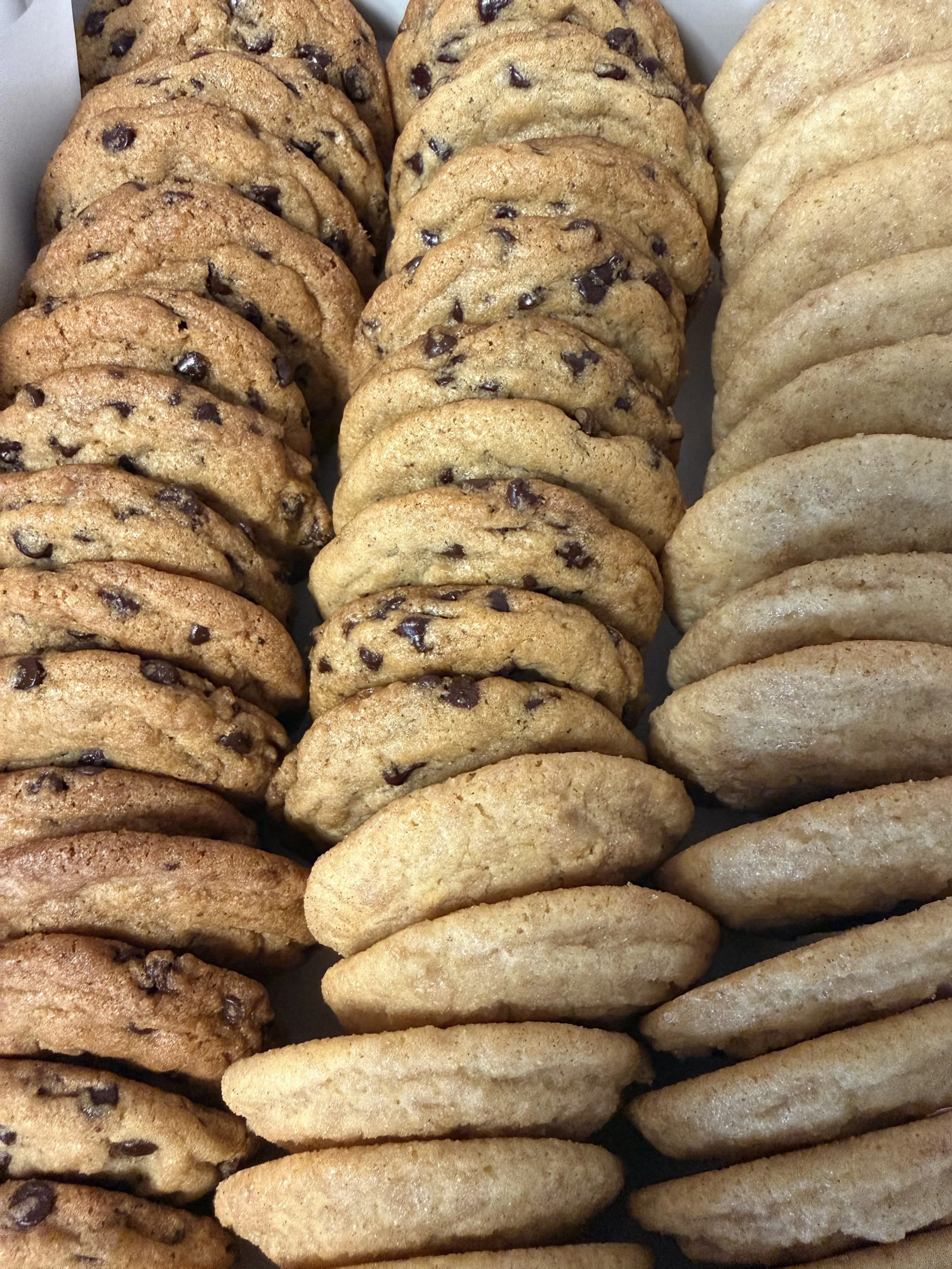 Chocolate chip and snickerdoodle cookies